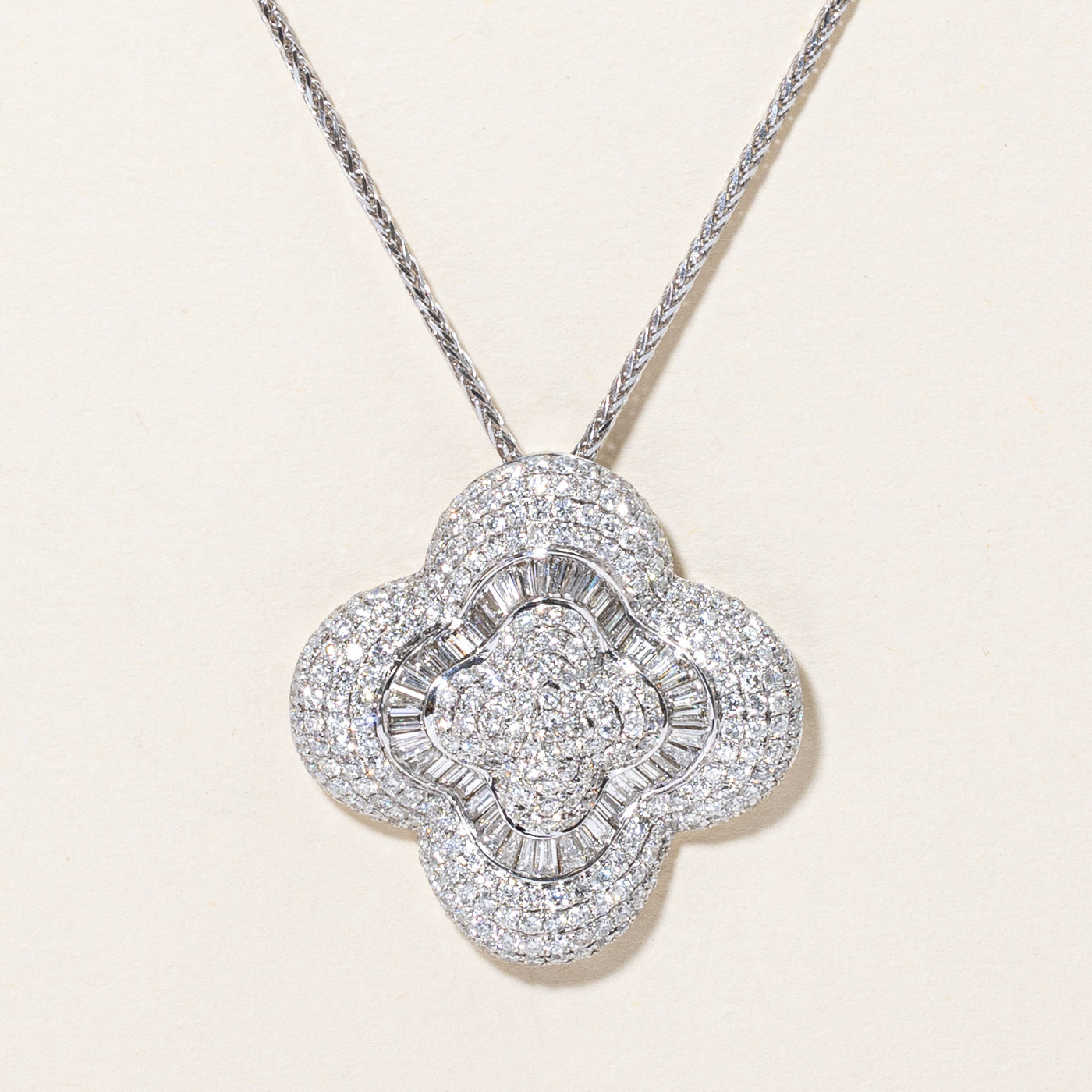 Diamond Pendant Necklace | 3.70ctw | 22" |