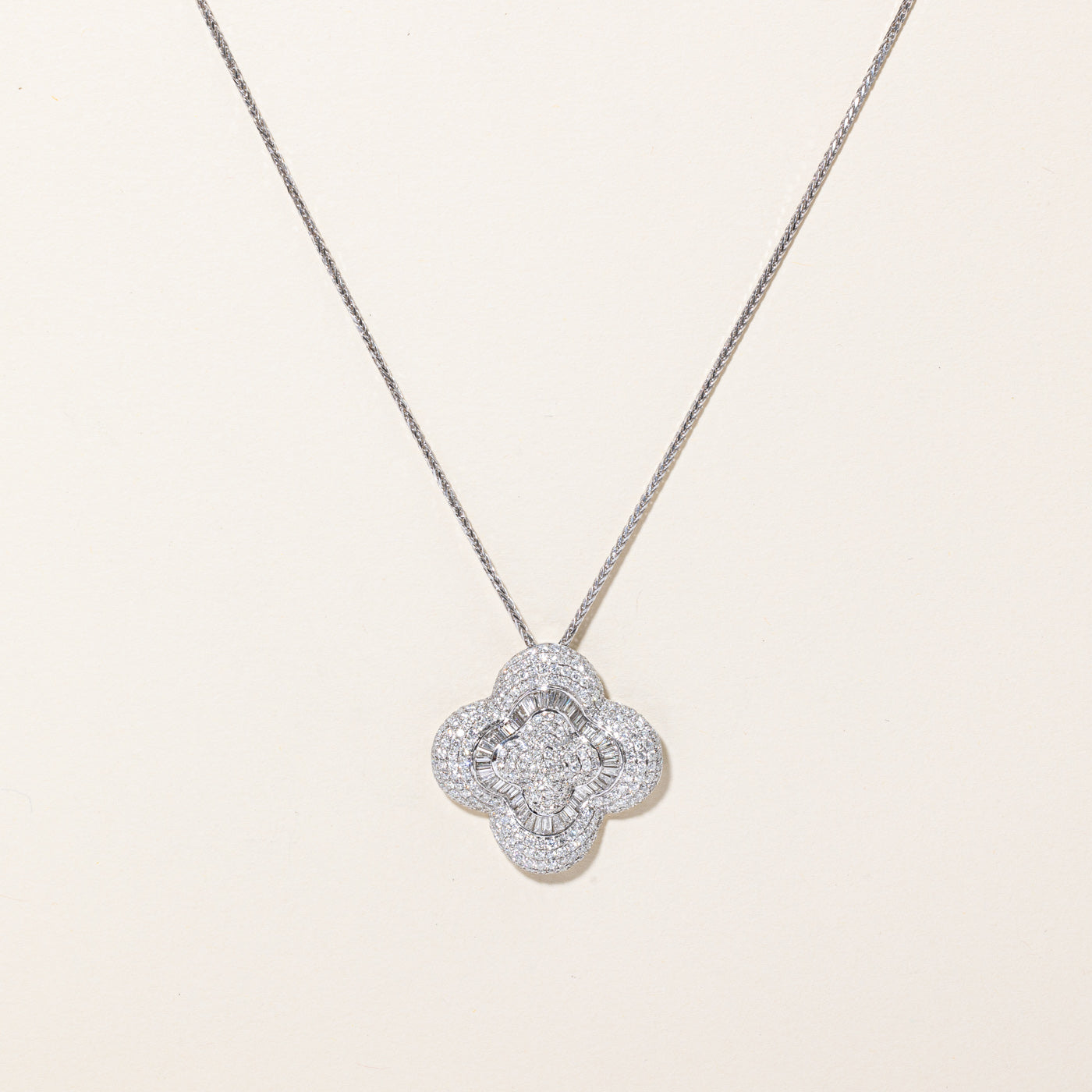 Diamond Pendant Necklace | 3.70ctw | 22" |