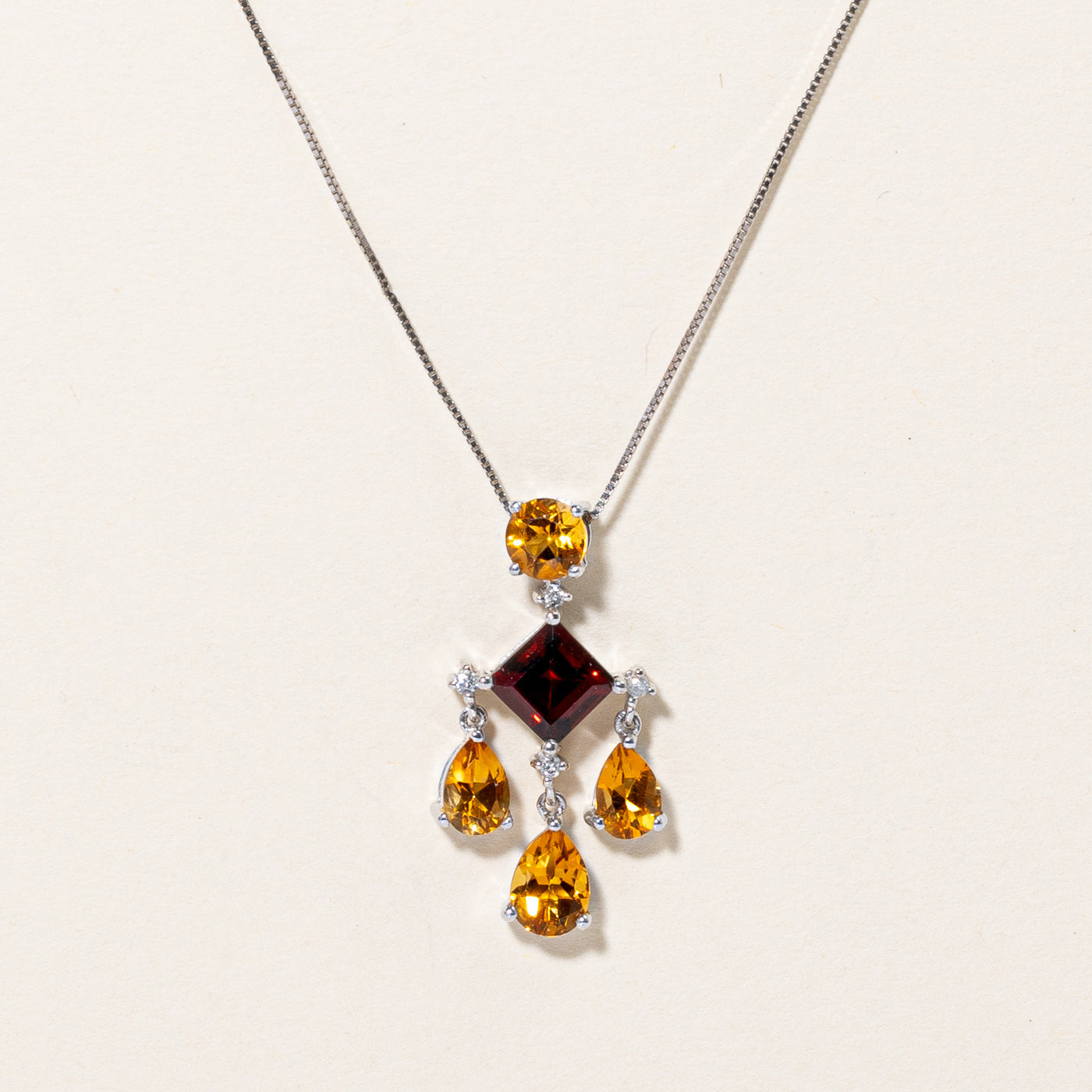 Multi Gem Pendant Necklace | 2.97ctw | 18" |