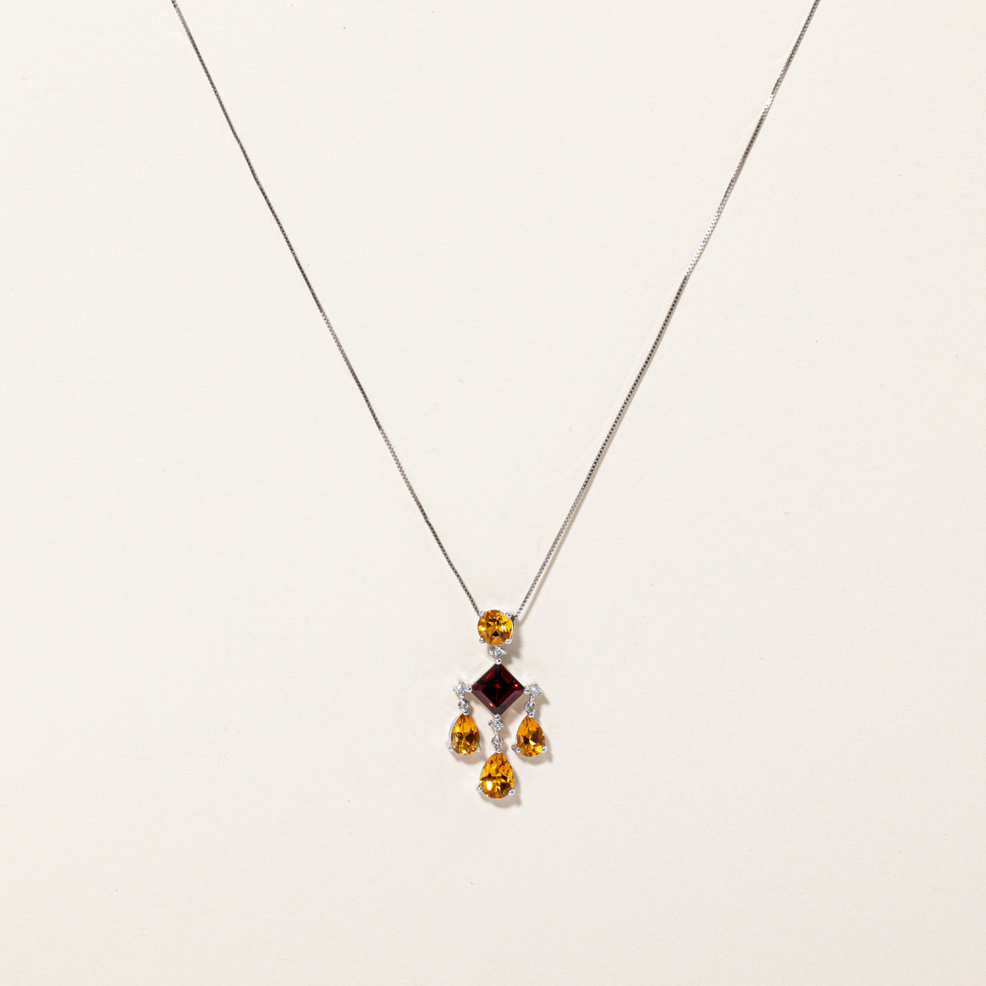 Multi Gem Pendant Necklace | 2.97ctw | 18" |