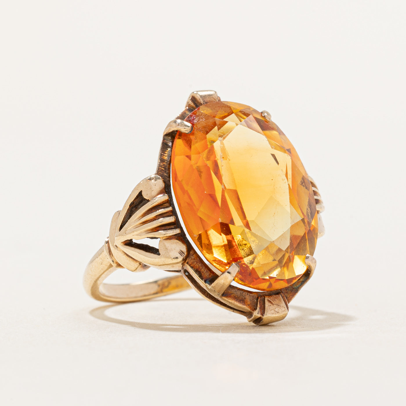 Synthetic Yellow Sapphire Cocktail Ring | 5.20ct | SZ 6.25 |