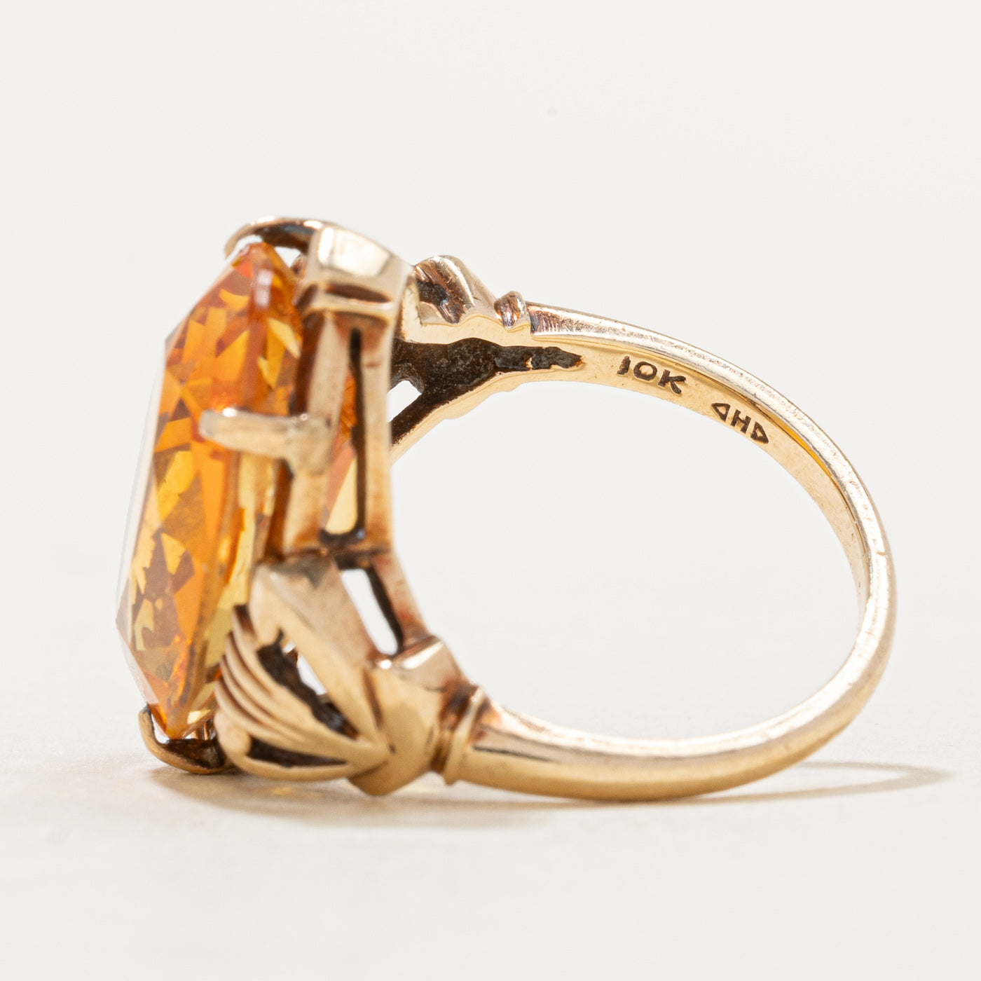 Synthetic Yellow Sapphire Cocktail Ring | 5.20ct | SZ 6.25 |