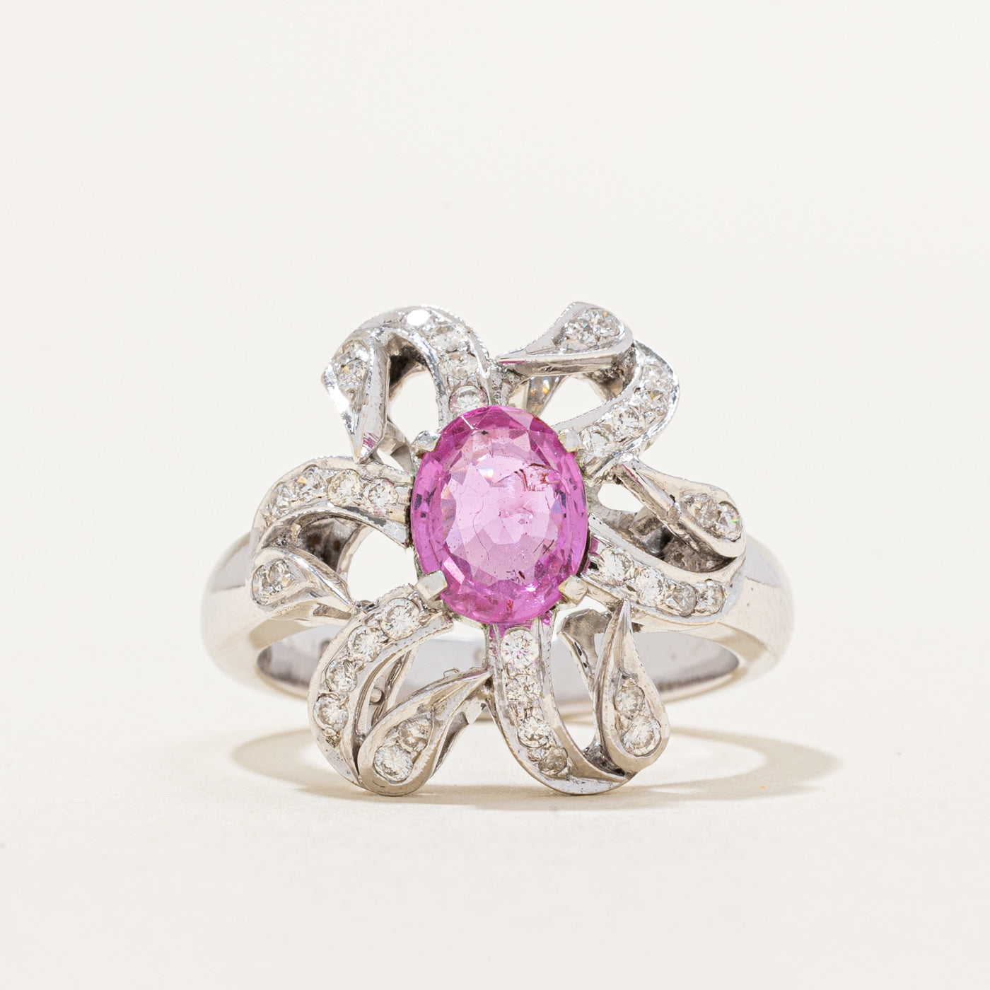 Pink Sapphire & Diamond Cocktail Ring | 1.50ct, 0.39ctw | SZ 6.25 |