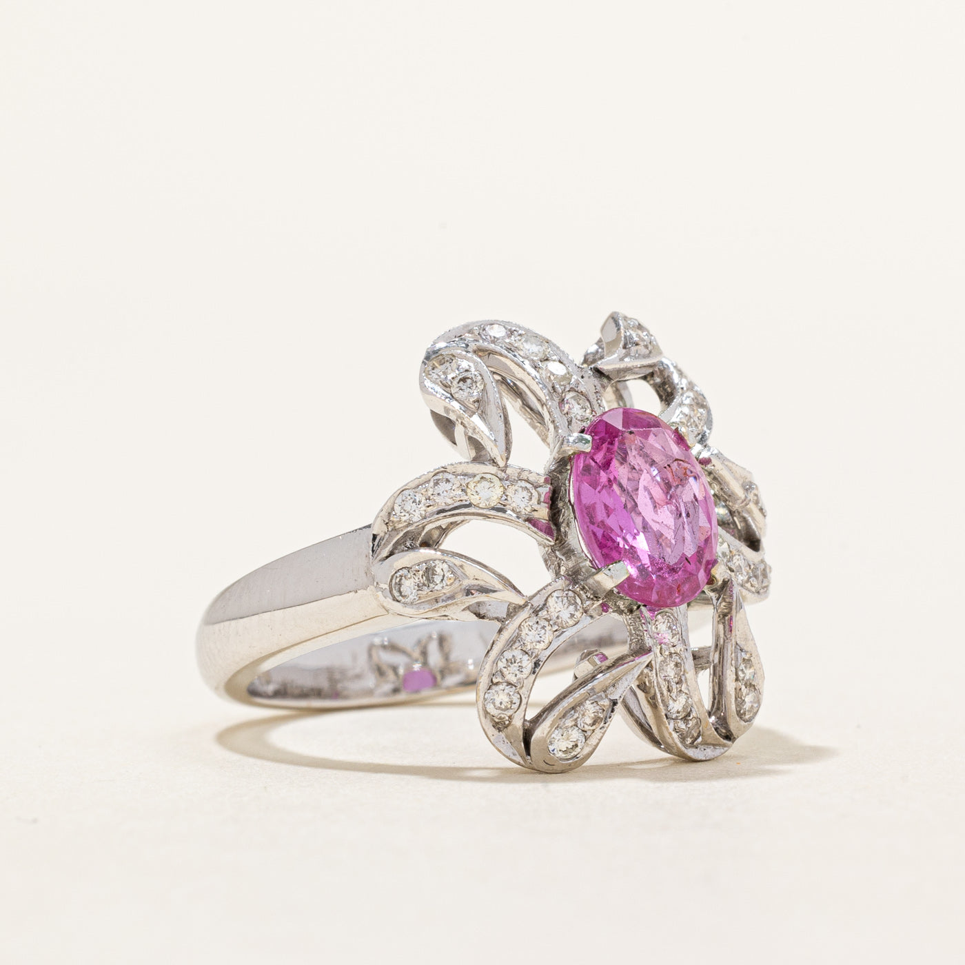 Pink Sapphire & Diamond Cocktail Ring | 1.50ct, 0.39ctw | SZ 6.25 |