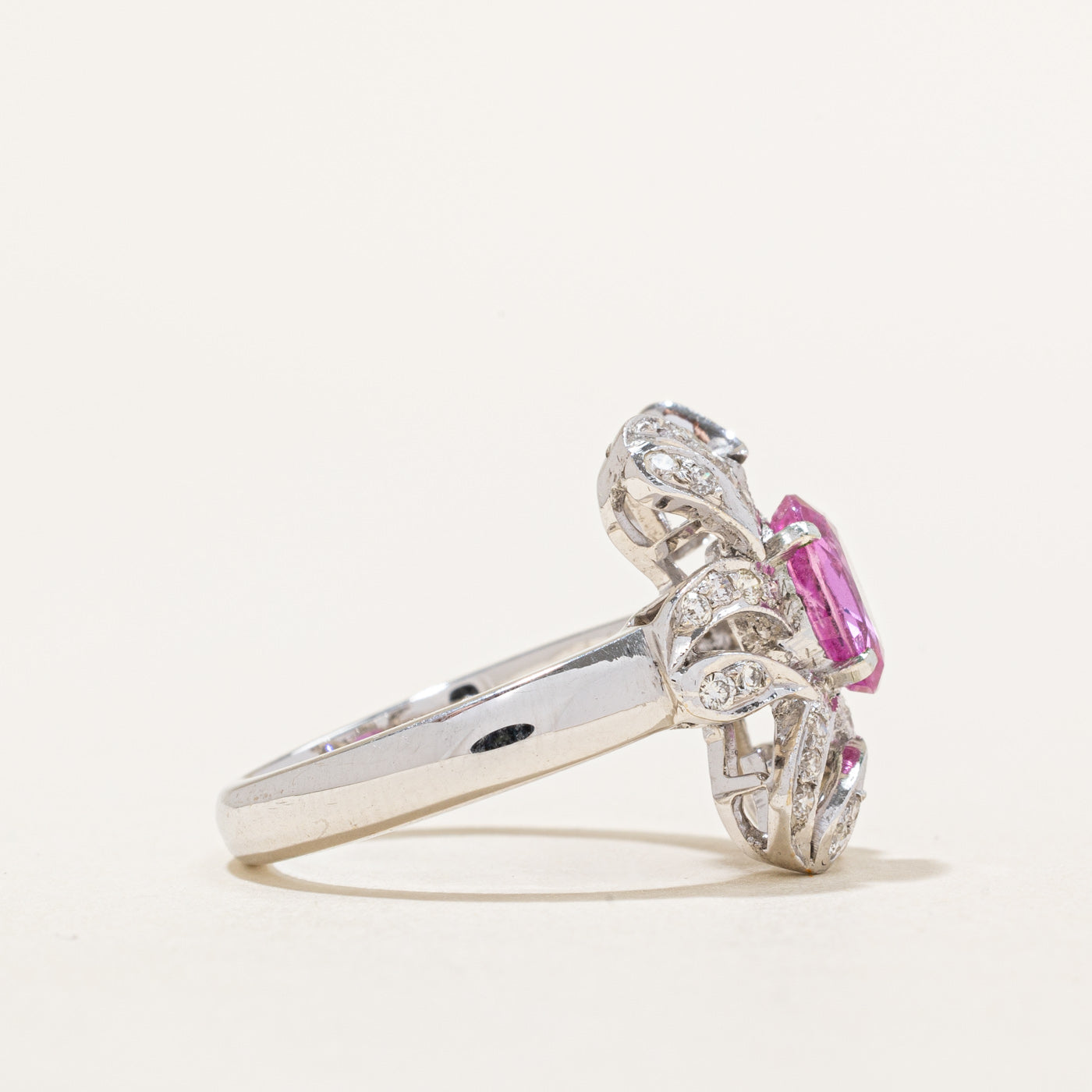 Pink Sapphire & Diamond Cocktail Ring | 1.50ct, 0.39ctw | SZ 6.25 |