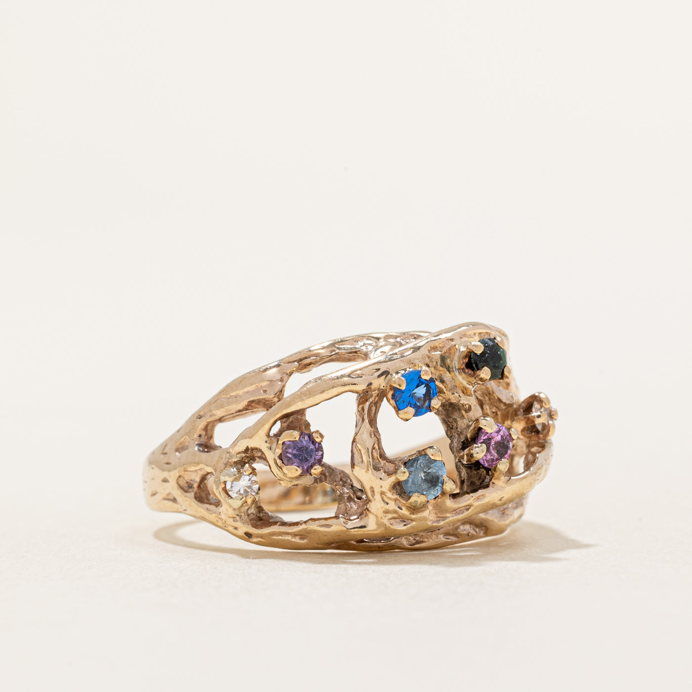 Mixed Synthetic Gemstone Ring | 0.10ctw | SZ 7.5 |