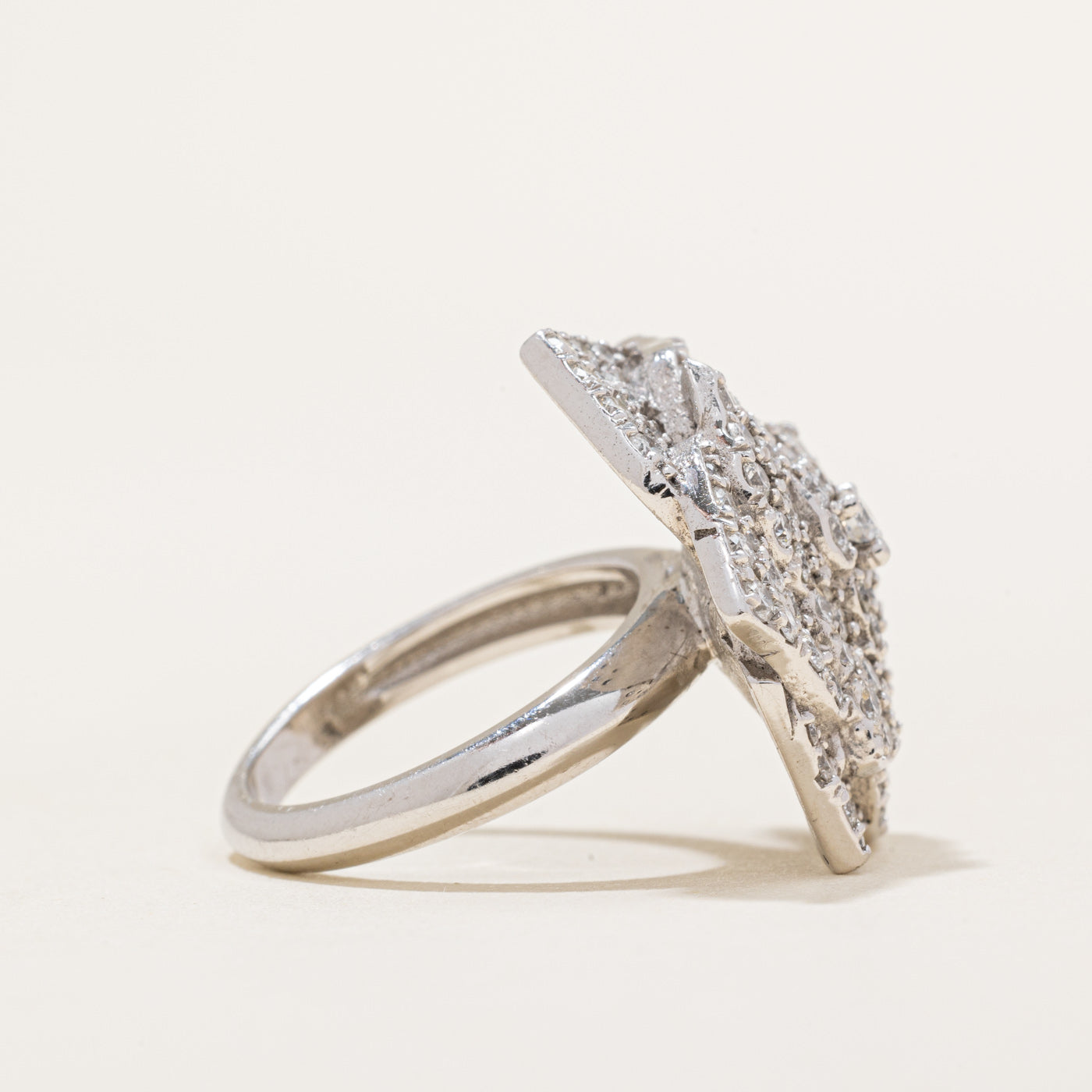 Pave Set Diamond Flower Ring | 2.10ctw | SZ 5.25 |