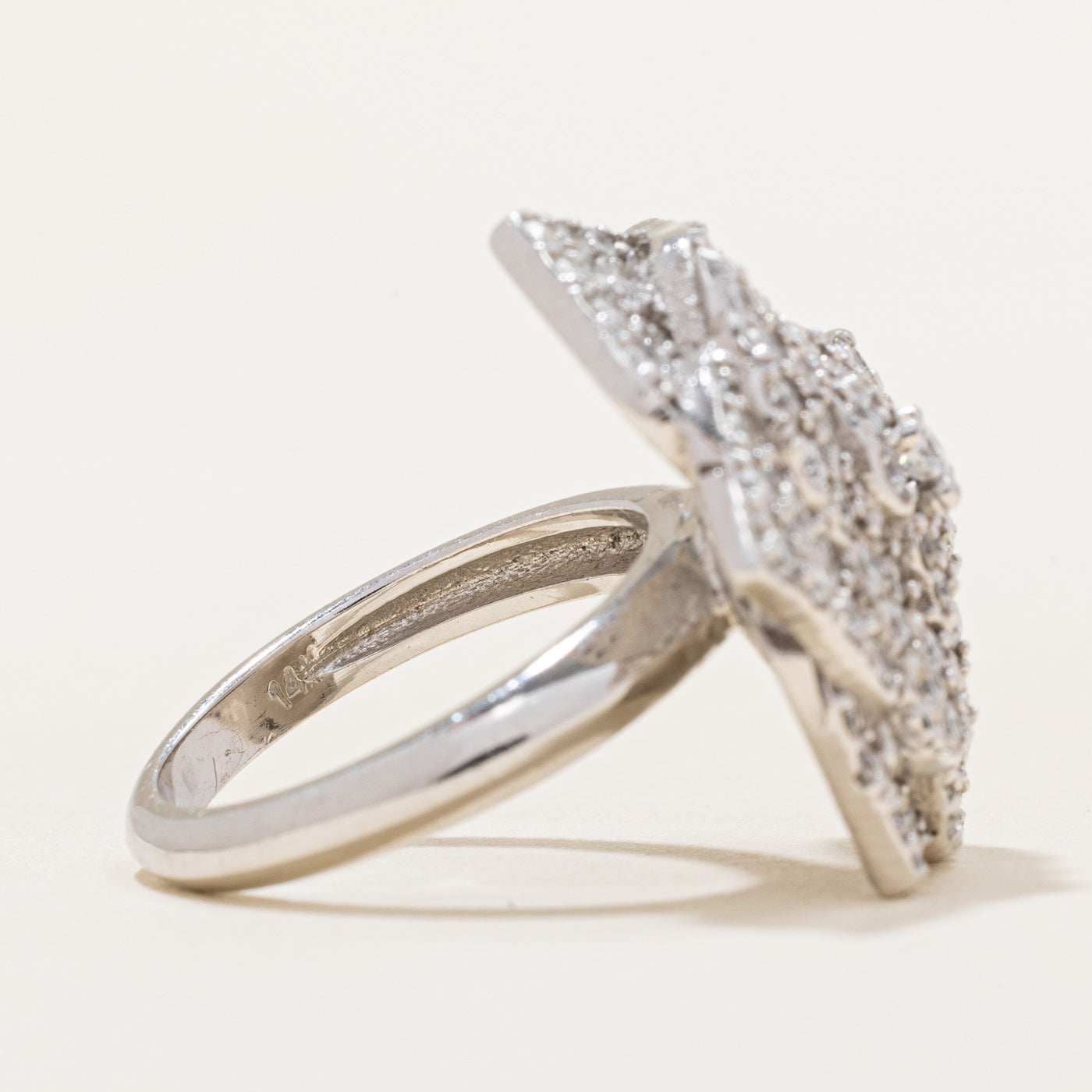 Pave Set Diamond Flower Ring | 2.10ctw | SZ 5.25 |