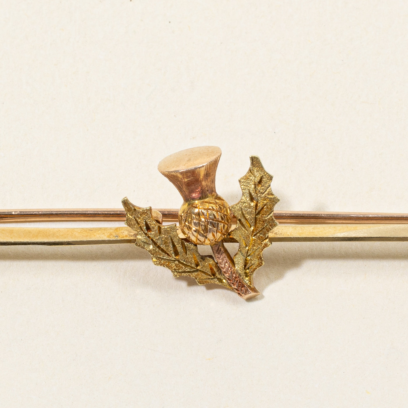 15k Two Tone Gold Thistle Pin