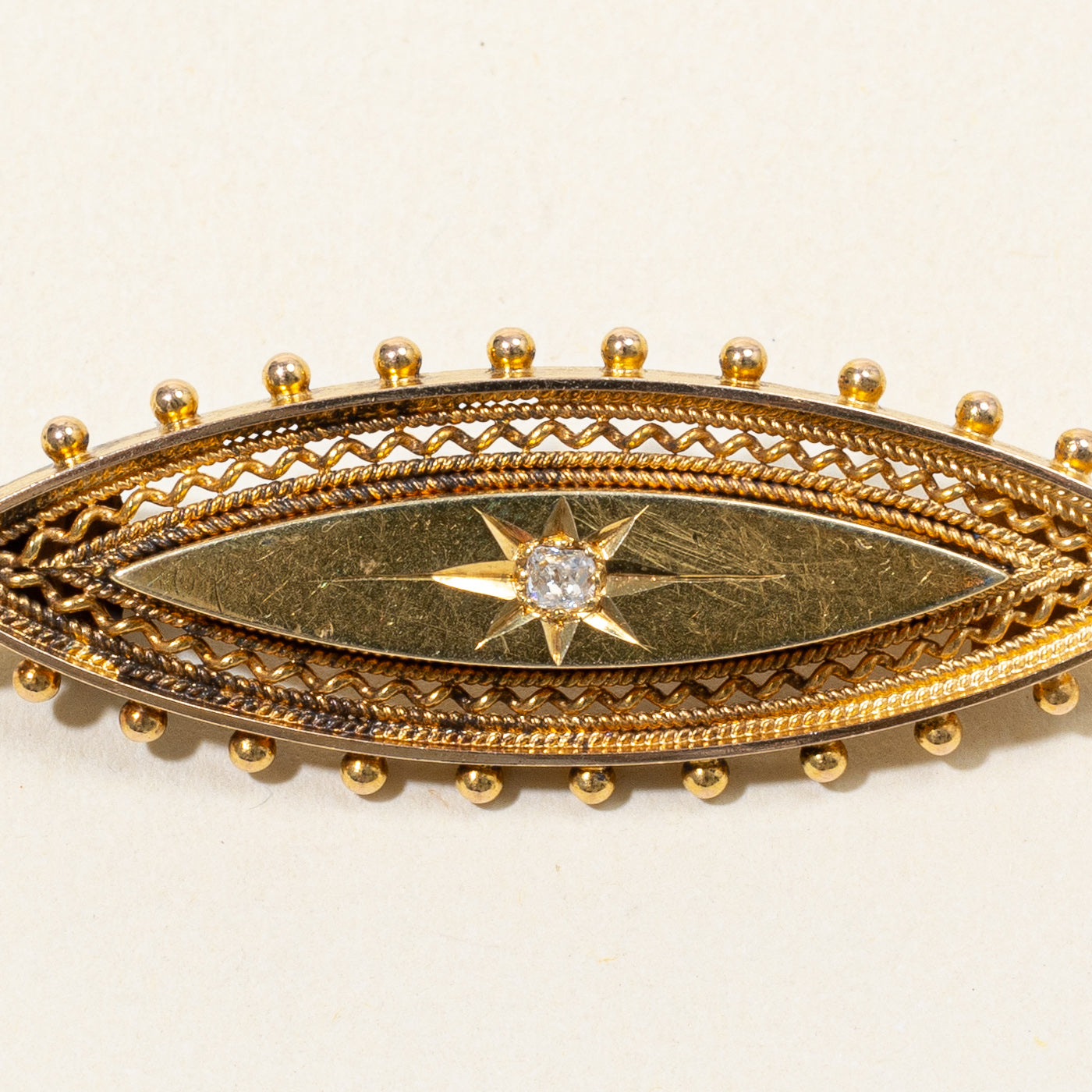 Old Mine Cut Diamond Brooch | 0.05ct |