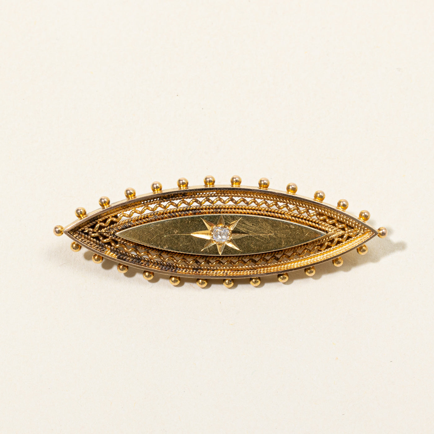 Old Mine Cut Diamond Brooch | 0.05ct |