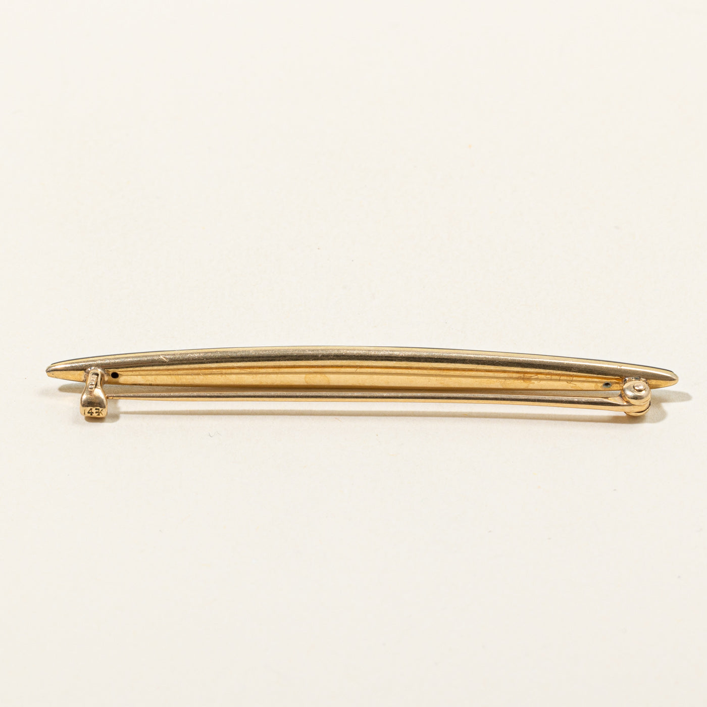 Seed Pearl & Black Enamel Lingerie Pin