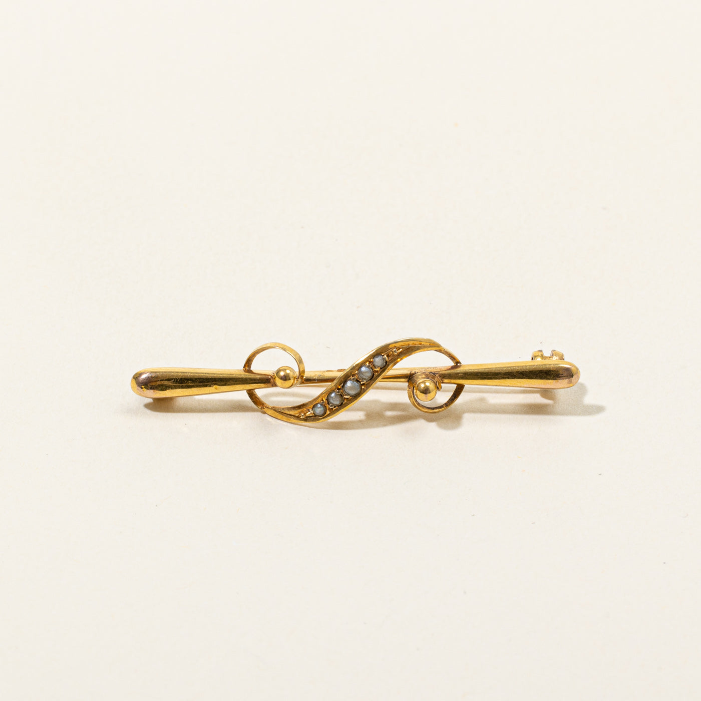 Ornate Seed Pearl Brooch