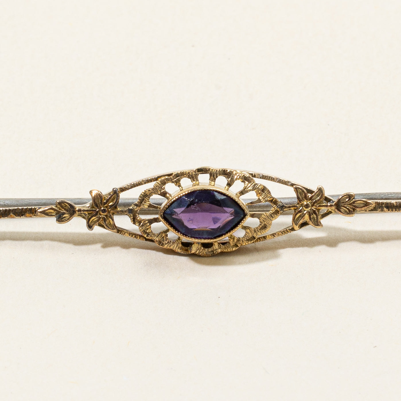 Purple Paste Glass Brooch