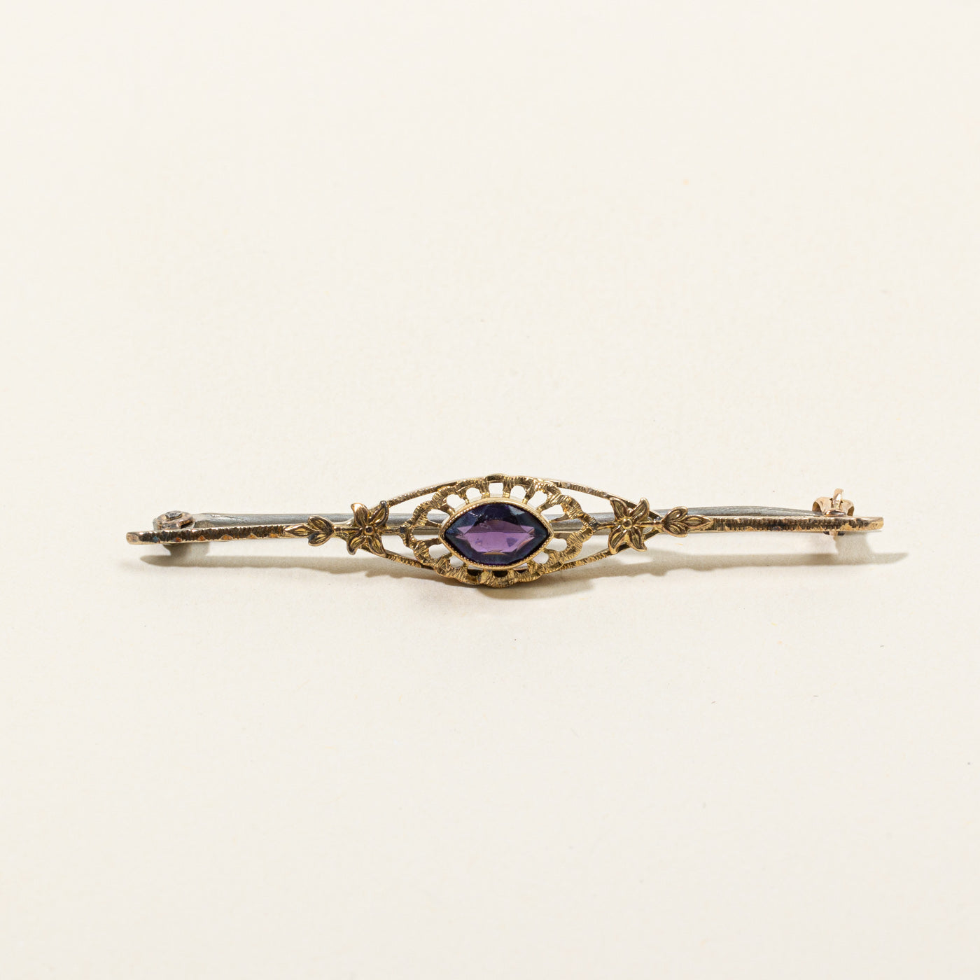 Purple Paste Glass Brooch