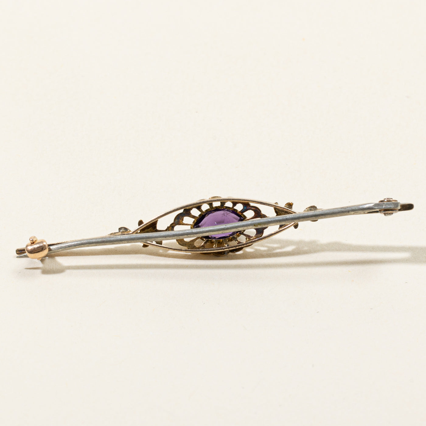 Purple Paste Glass Brooch
