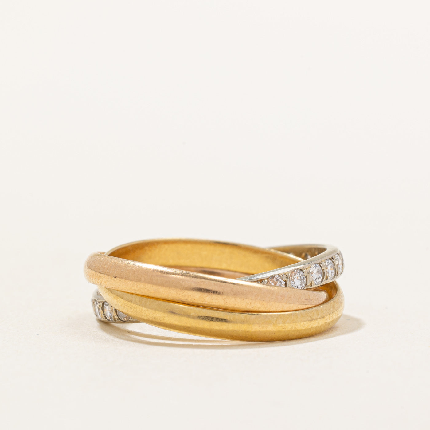 Bague Trinity Vintage Cartier en diamants | 0,50 ct | Taille 6,5 |