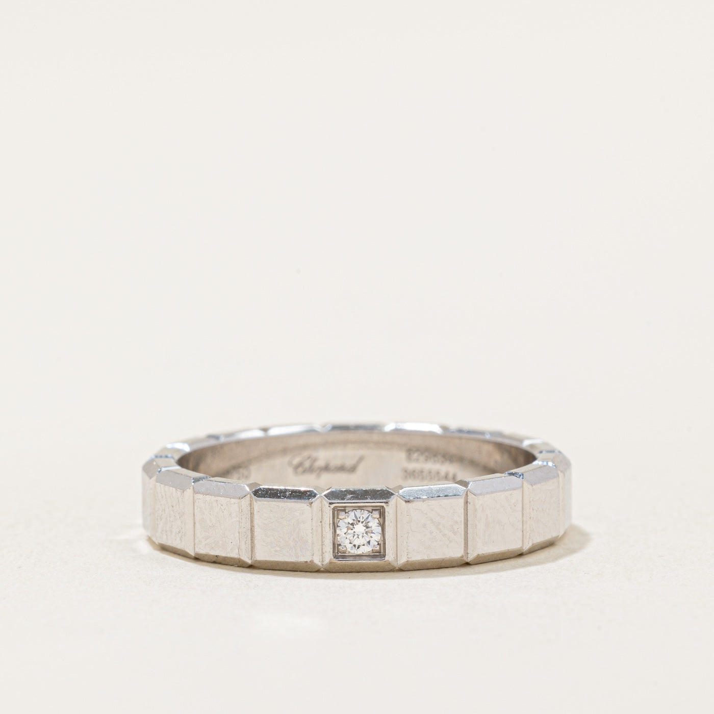 Swiss-Made 'Chopard' Ice Cube Diamond Ring | 0.01ct | SZ 7.25 |