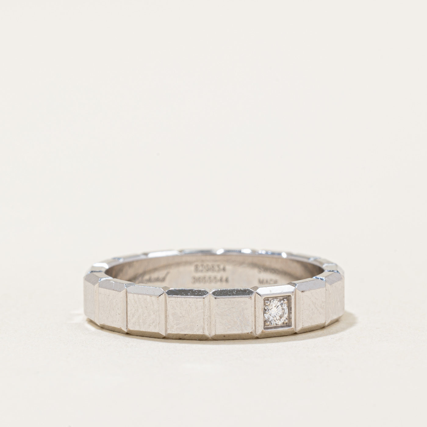 Swiss-Made 'Chopard' Ice Cube Diamond Ring | 0.01ct | SZ 7.25 |