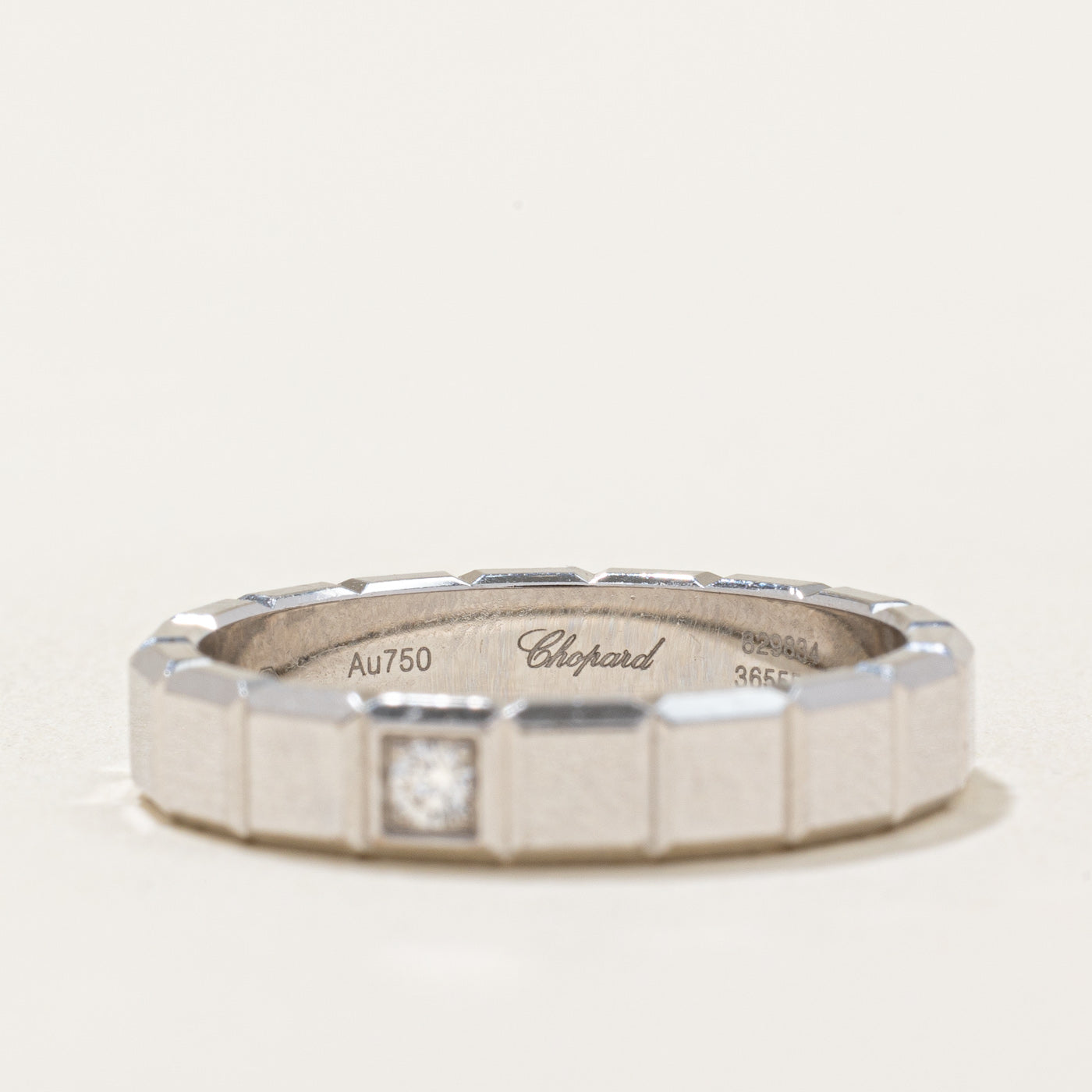 Swiss-Made 'Chopard' Ice Cube Diamond Ring | 0.01ct | SZ 7.25 |
