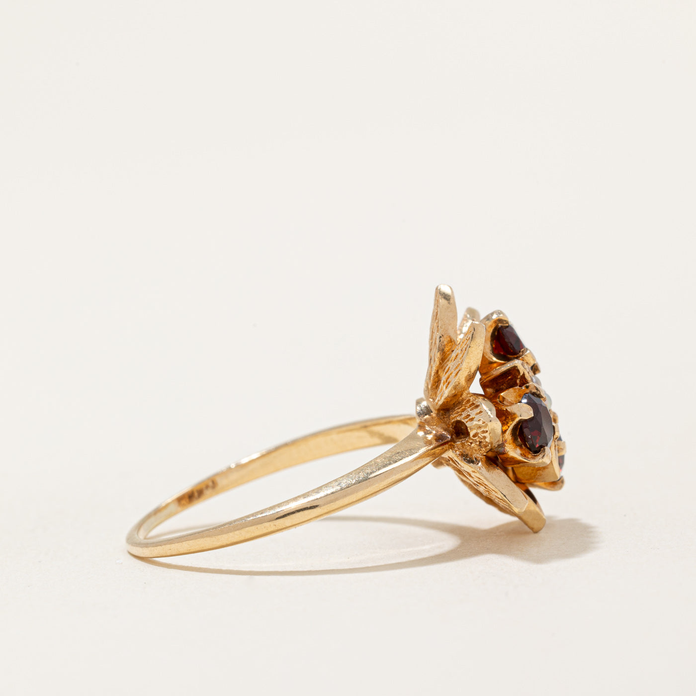 Birks' Garnet & Seed Pearl Cocktail Ring | 0.45ctw | SZ 7.5 |