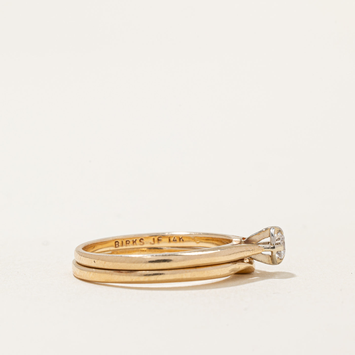 Bague de fiançailles et alliance Birks en diamant | 0,10 ct | Taille 5,75 |