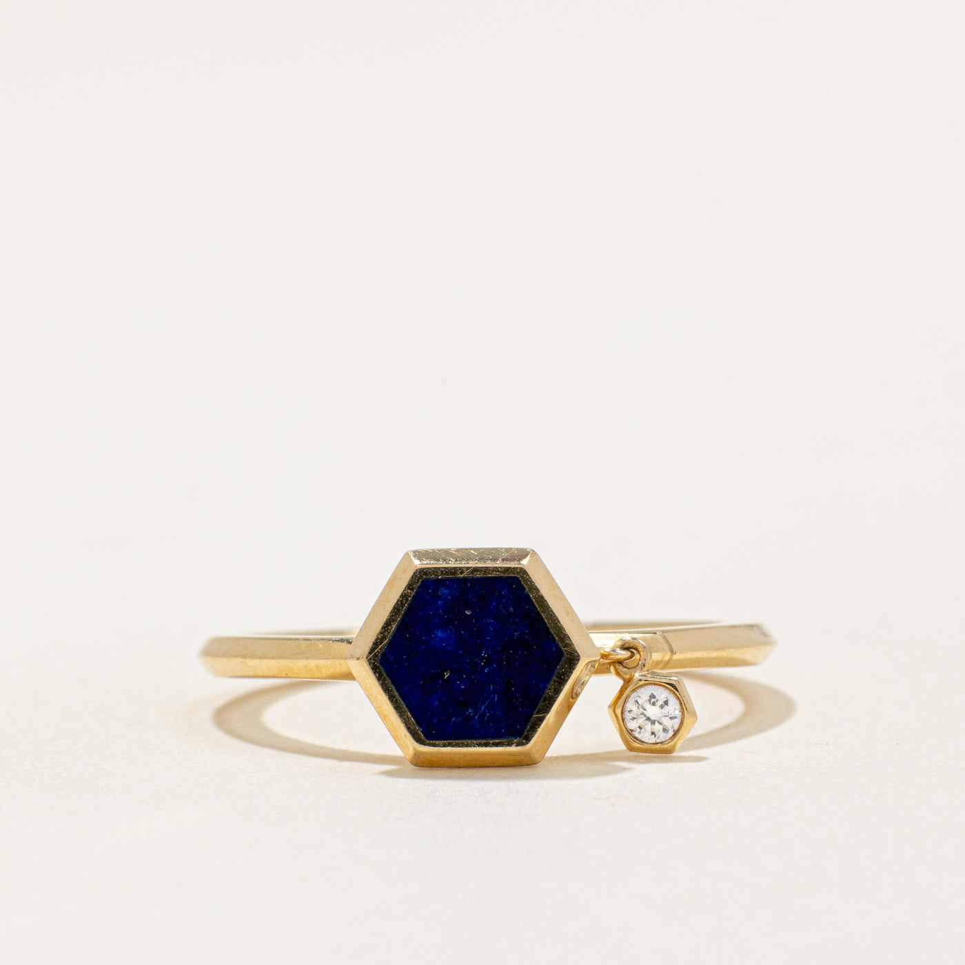 Bague Birks avec pendentif en lapis-lazuli et diamants | 0,50 ct, 0,025 ct | Taille 7 |