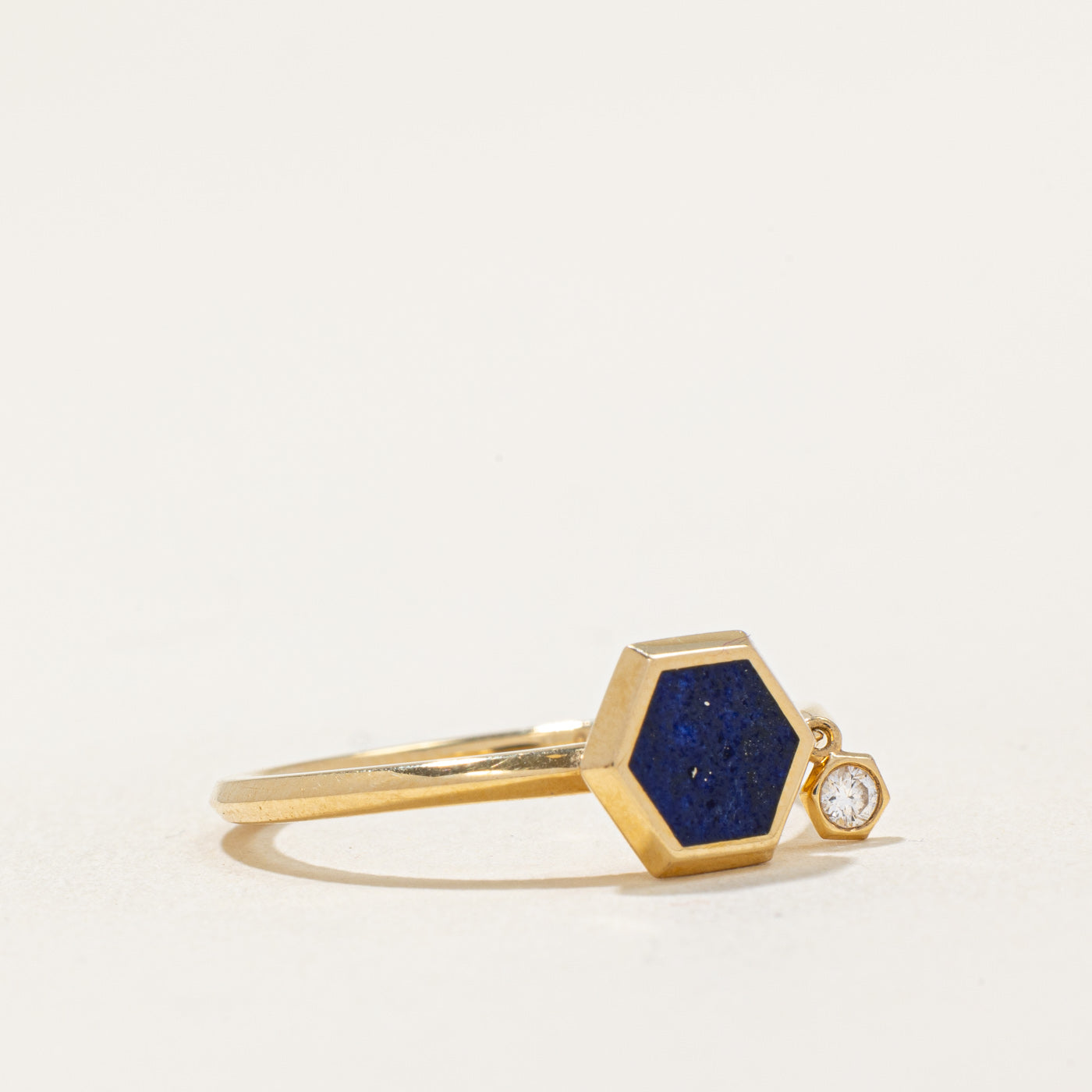 Bague Birks avec pendentif en lapis-lazuli et diamants | 0,50 ct, 0,025 ct | Taille 7 |