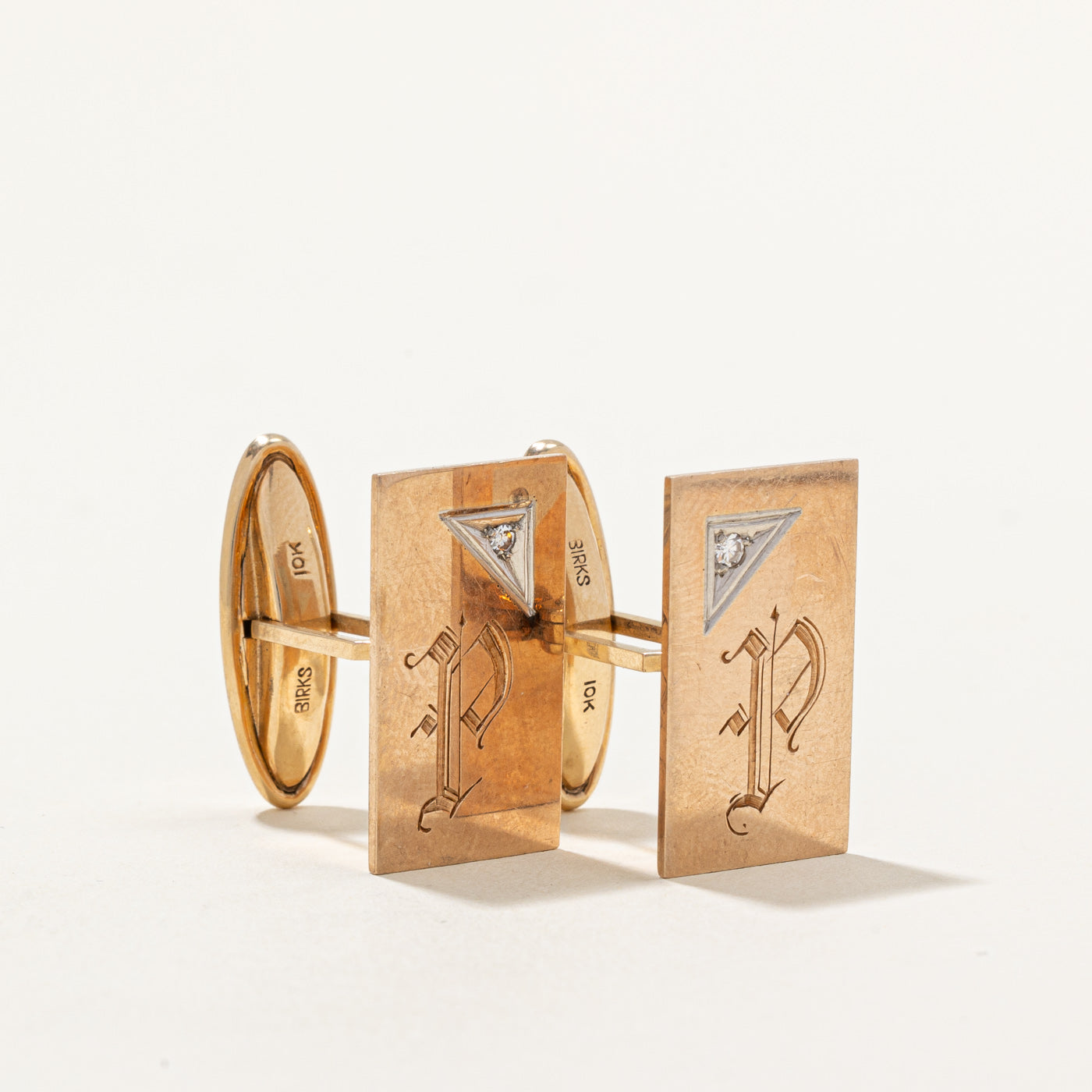 Birks' Diamond P Initial Cufflinks | 0.04ctw |