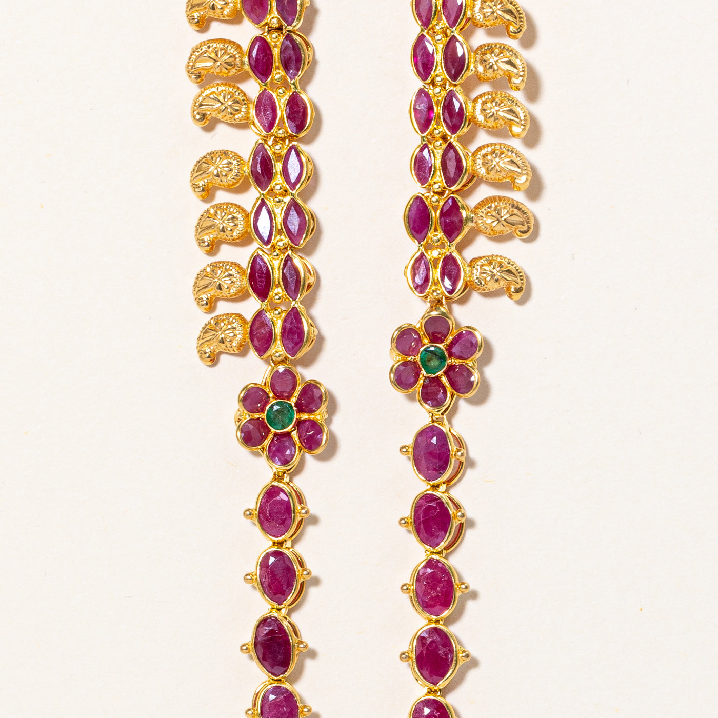 Ruby & Emerald Ornate Necklace | 14.00ctw, 1.25ctw | 16" |
