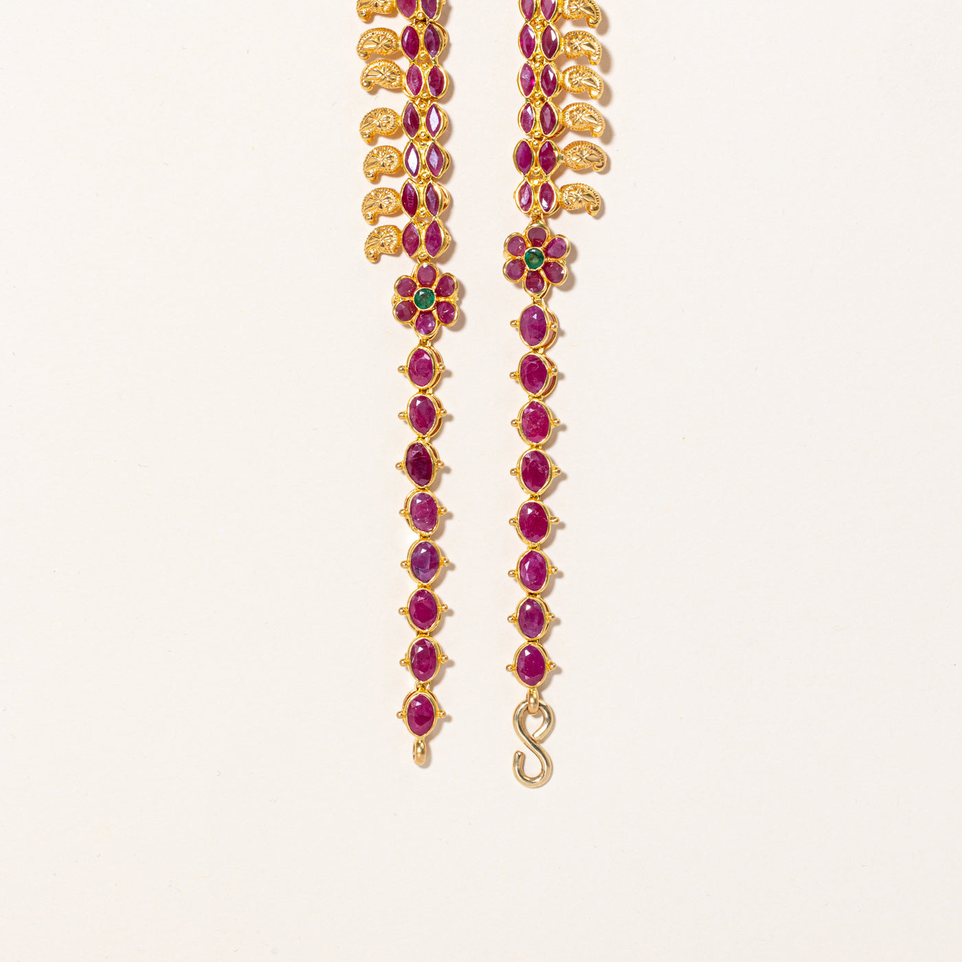 Ruby & Emerald Ornate Necklace | 14.00ctw, 1.25ctw | 16" |