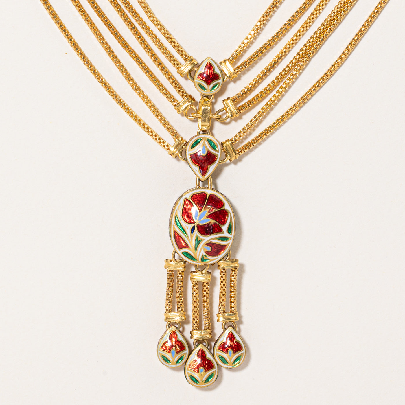 Diamond & Enamel Rope Necklace | 1.30ctw |