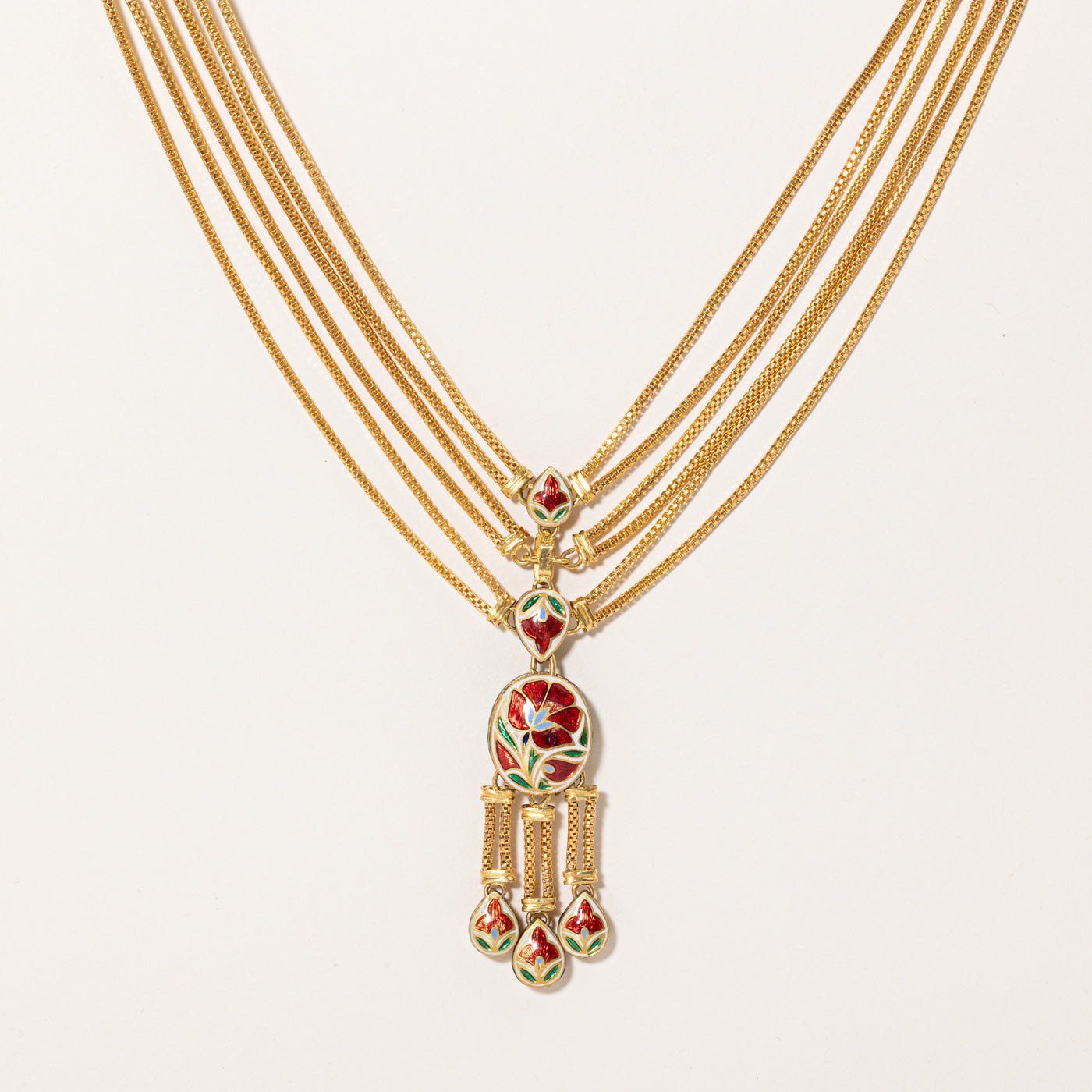 Diamond & Enamel Rope Necklace | 1.30ctw |