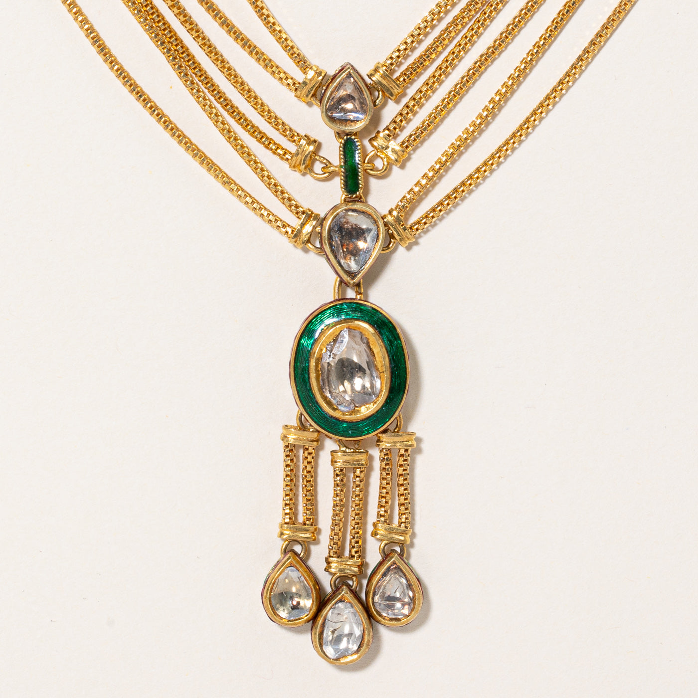 Diamond & Enamel Rope Necklace | 1.30ctw |