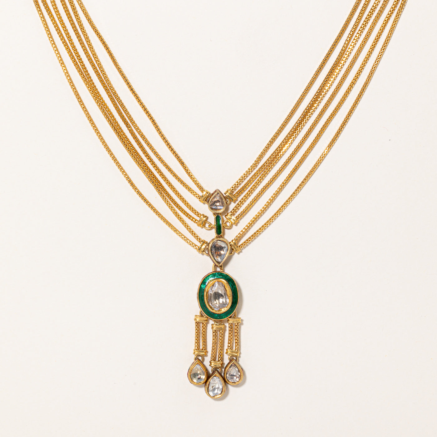 Diamond & Enamel Rope Necklace | 1.30ctw |