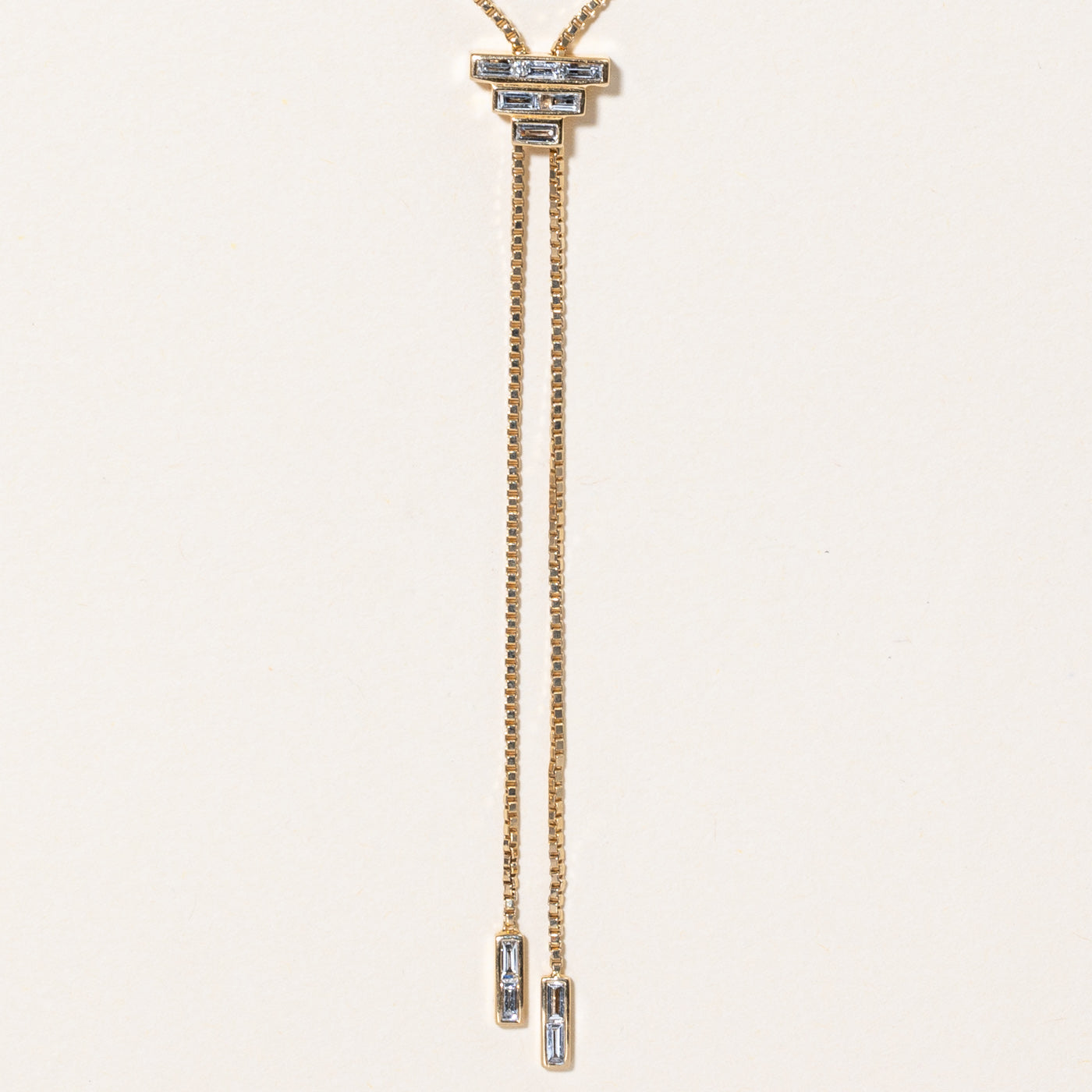 Baguette Diamond Bolo Tie Necklace | 0.33ctw |