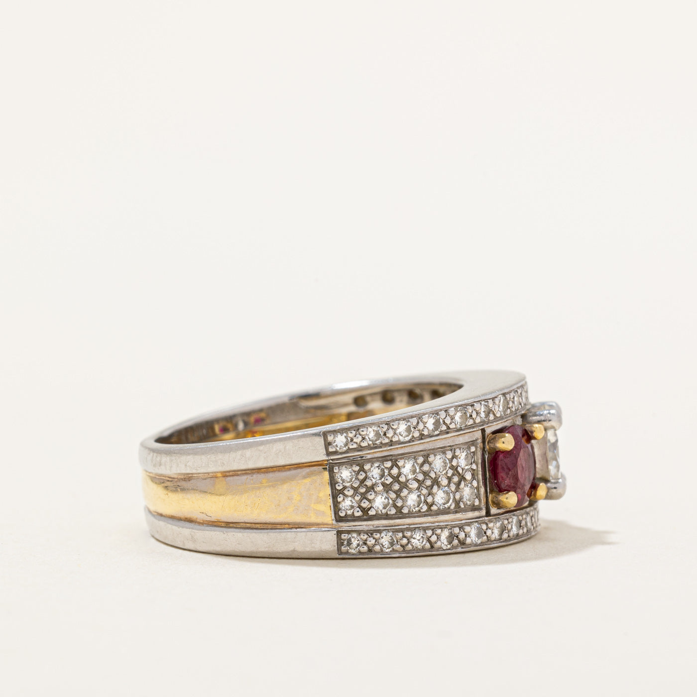 Patricia Vale' Diamond & Ruby Ring | 0.85ctw, 0.70ctw | SZ 7.25 |