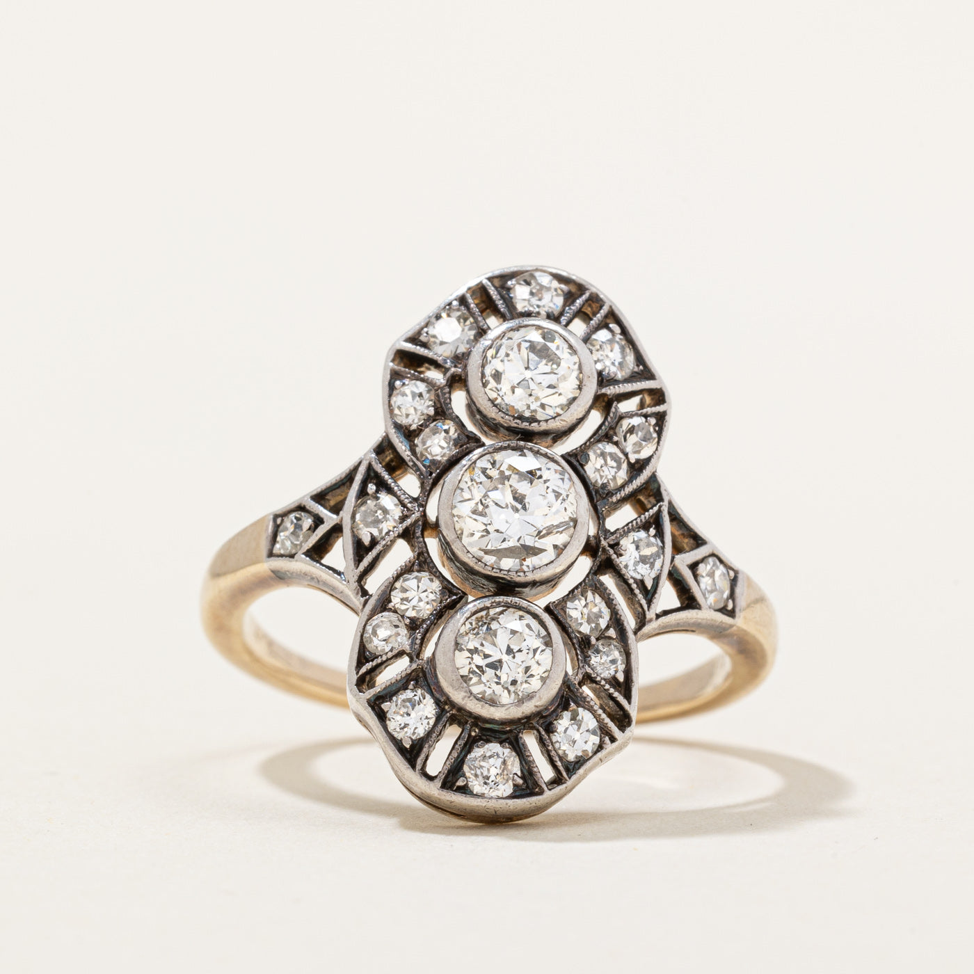 Art Deco Diamond Cocktail Ring | 1.10ctw | SZ 7 |