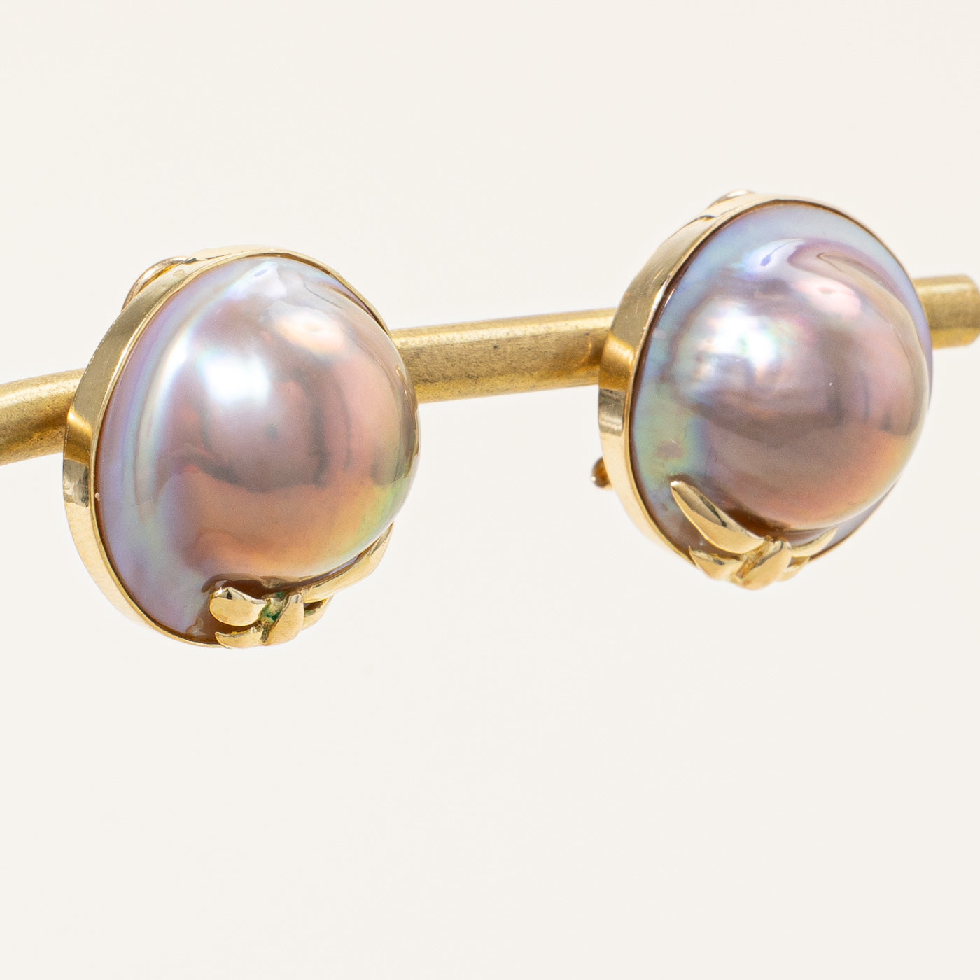 Blister Pearl Button Earrings