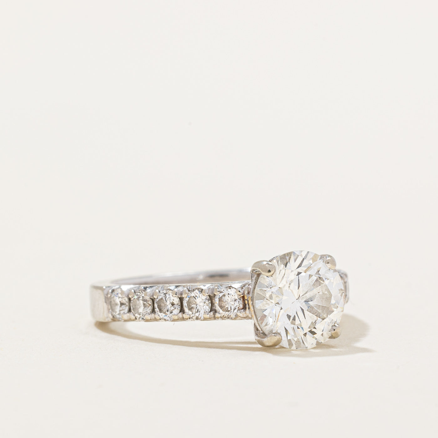 GIA Certified Diamond Engagement Ring | 1.54ctw SI2 H | SZ 4.25 |