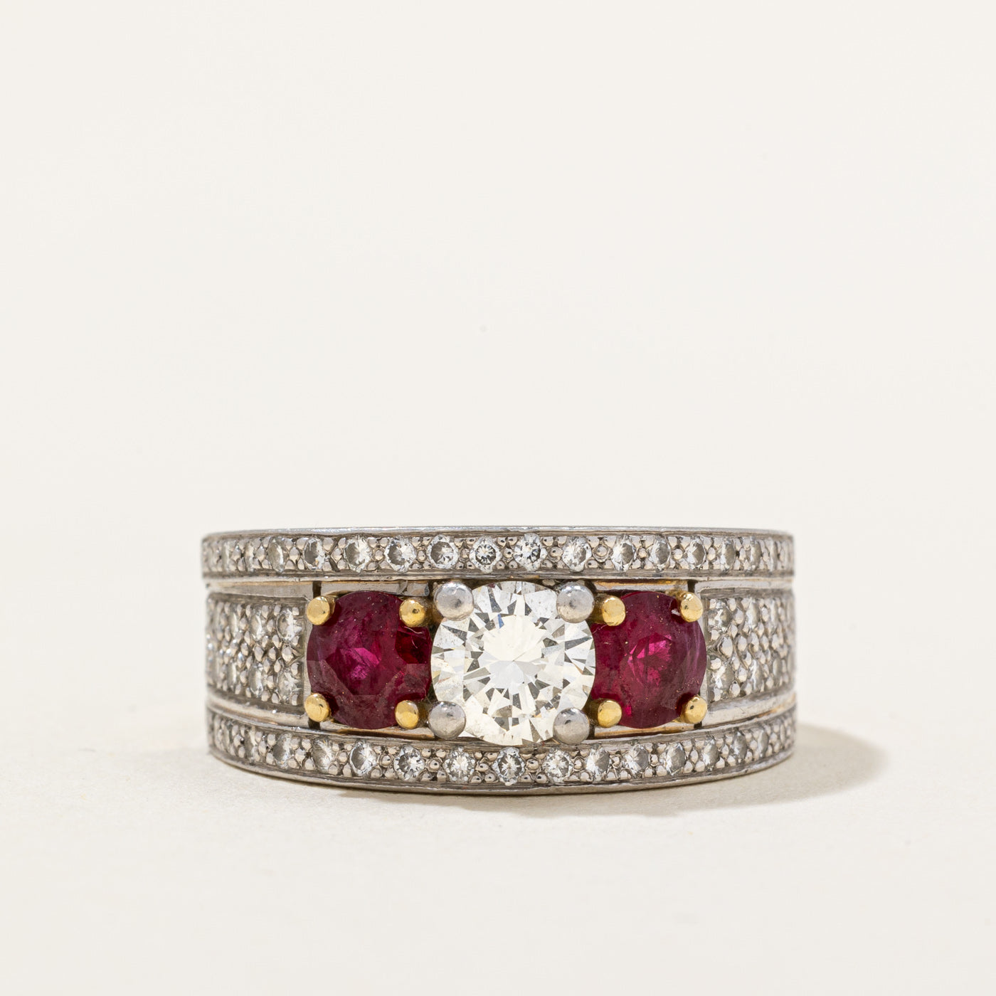 Patricia Vale' Diamond & Ruby Ring | 0.85ctw, 0.70ctw | SZ 7.25 |
