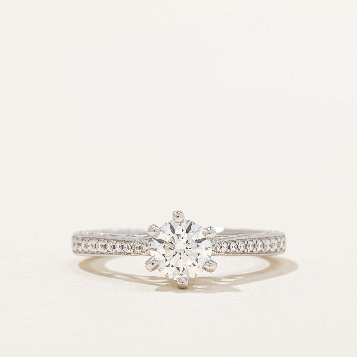 GIA Certified Diamond Engagement Ring | 0.70ctw SI2 H | SZ 4.75 |