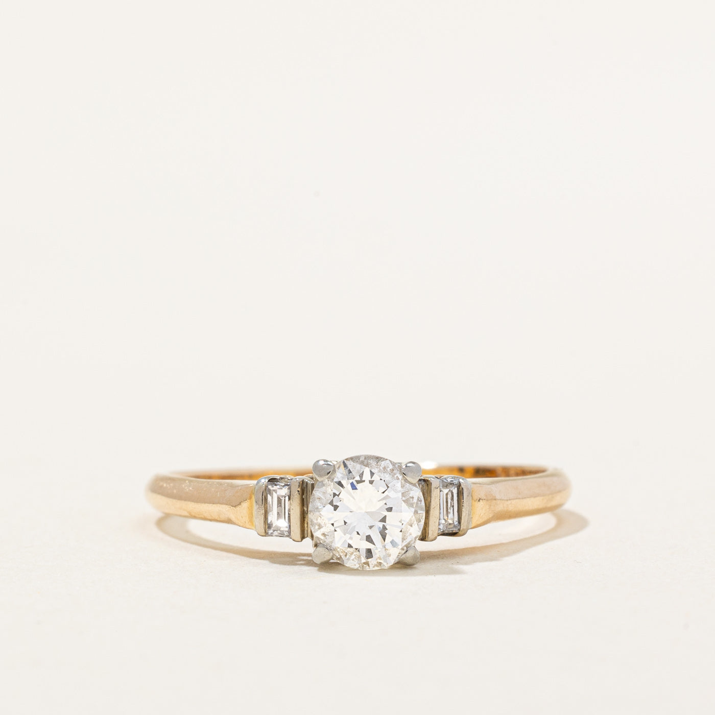 Diamond Ring with Baguette Accent Stones| 0.51ctw VS1/VS2 G | SZ 6.75 |