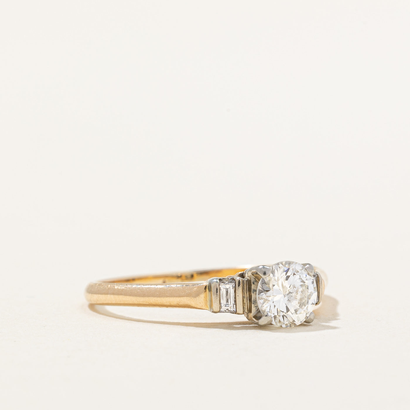 Diamond Ring with Baguette Accent Stones| 0.51ctw VS1/VS2 G | SZ 6.75 |