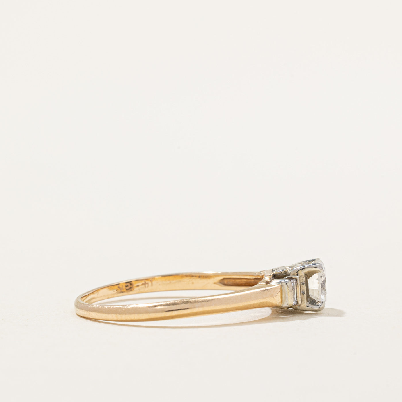 Diamond Ring with Baguette Accent Stones| 0.51ctw VS1/VS2 G | SZ 6.75 |