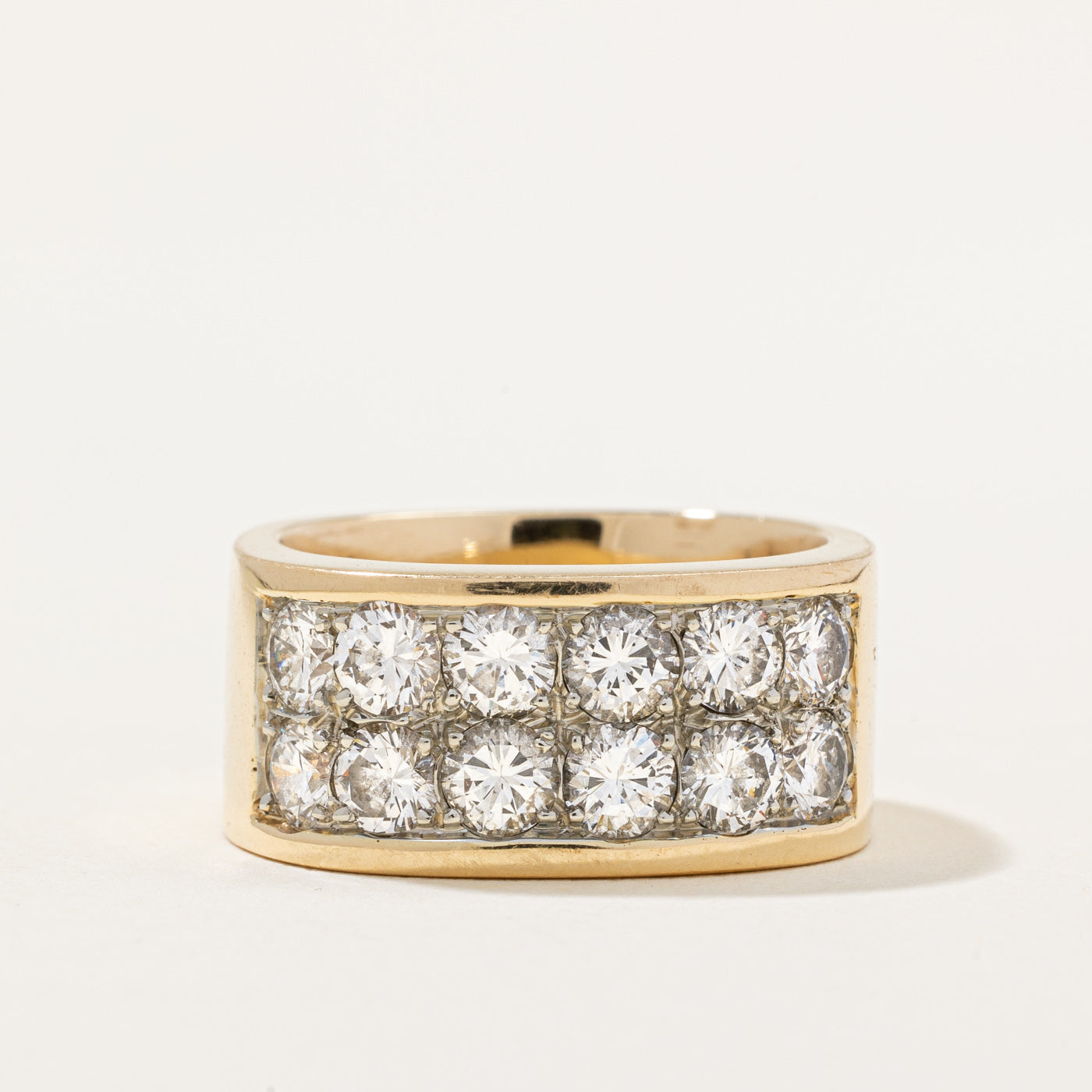 Bague sertie de diamants pavés | 2,40 ct | Taille 8,5 |