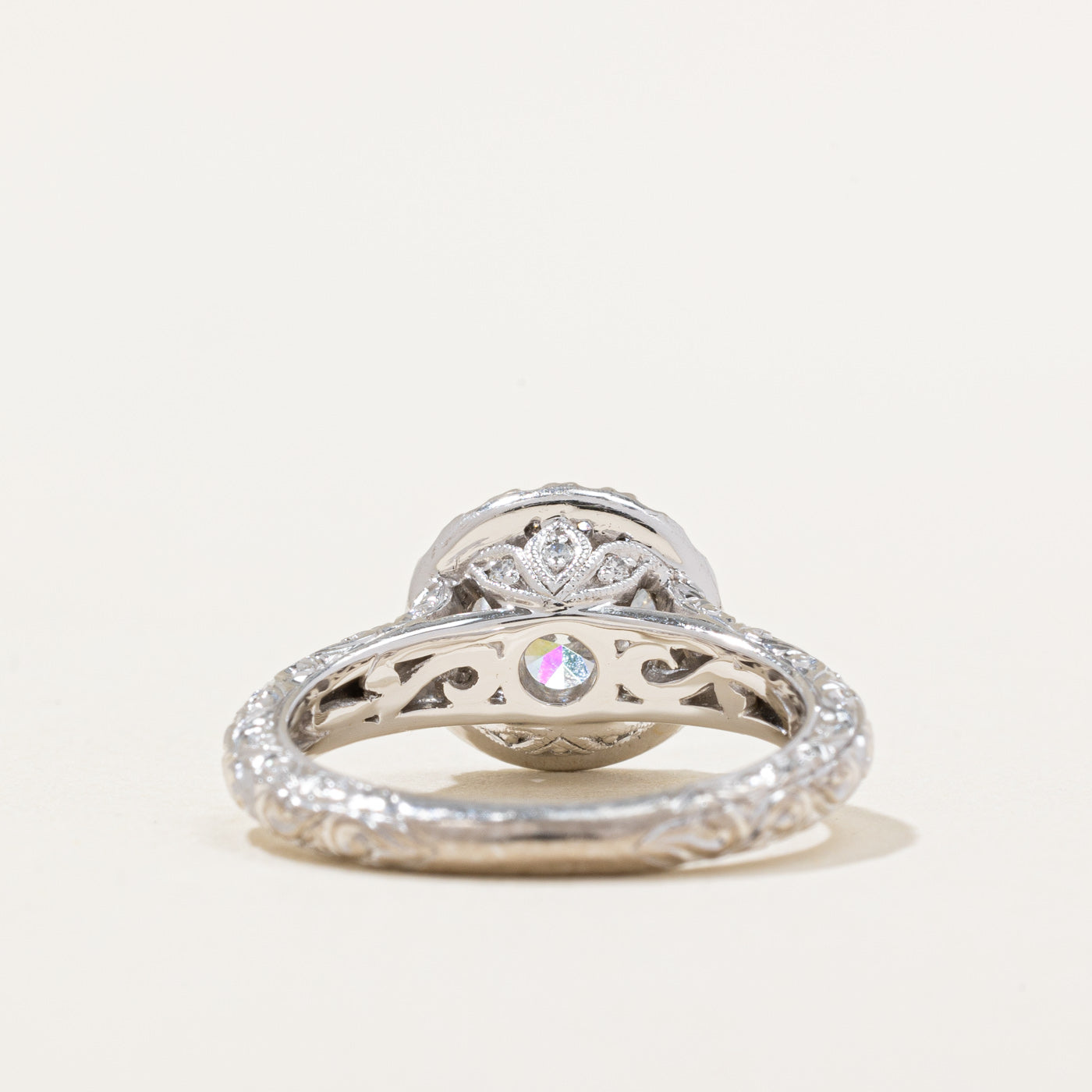 GIA Certified Diamond Halo Engagement Ring | 1.25ctw SI2 D | SZ 4 |