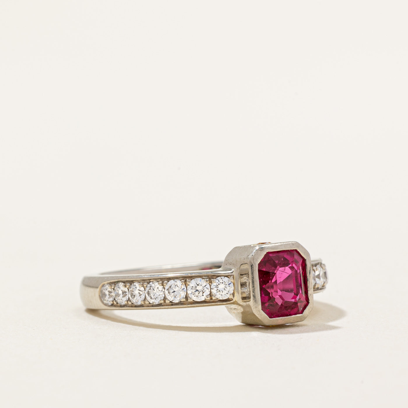 Ruby & Diamond Soft Square Ring | 1.05ct, 0.47ctw | SZ 5.75 |