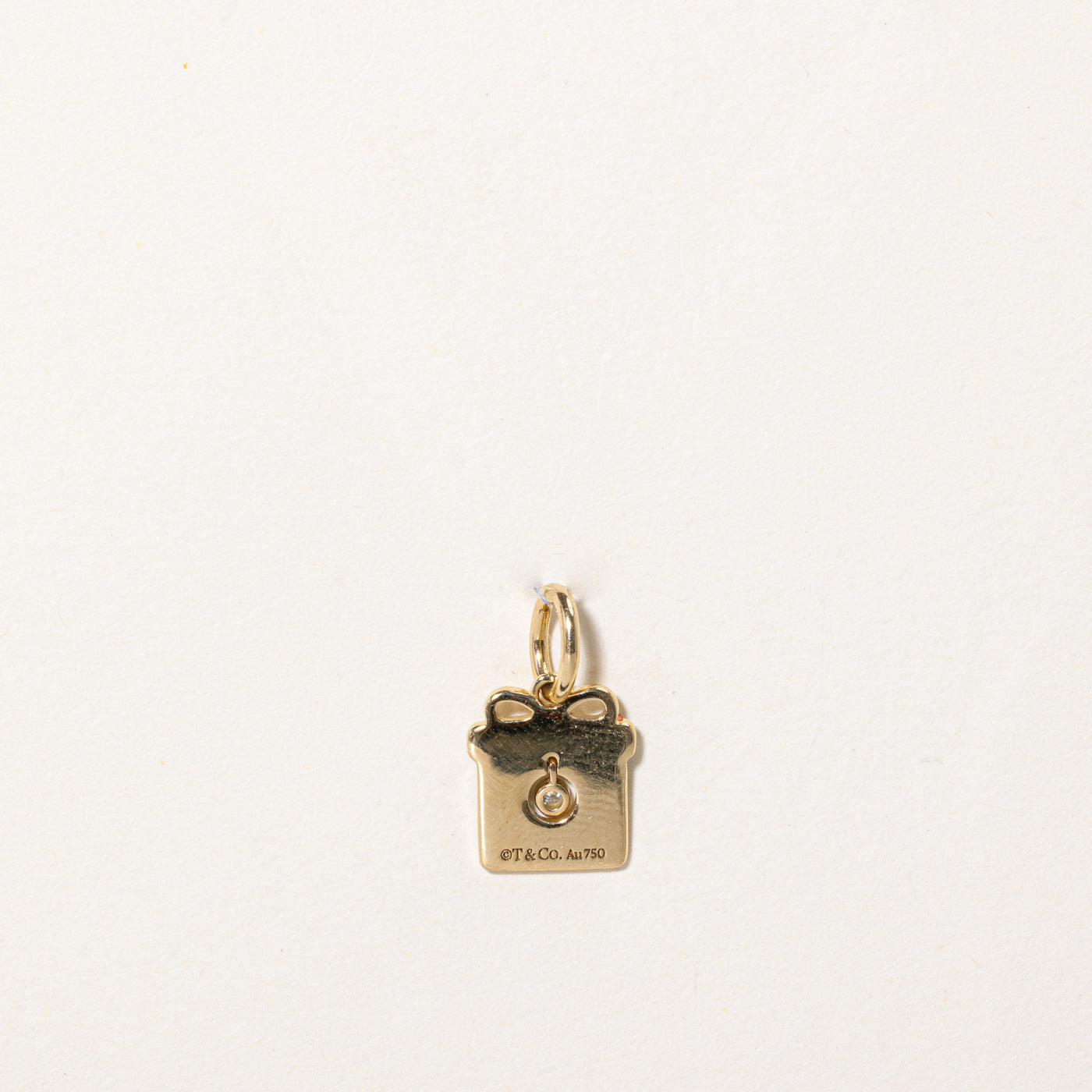 'Tiffany & Co' Blue Enamel Gift Box Charm | 0.01ct |