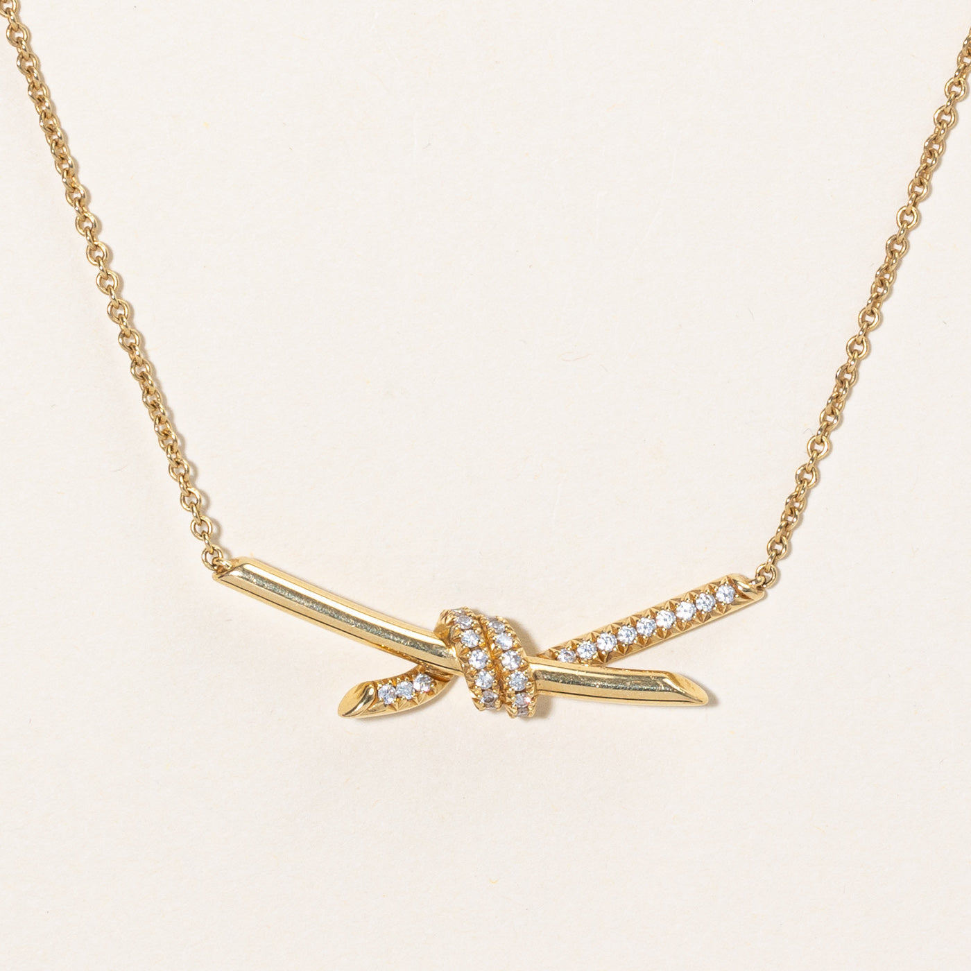 Tiffany & Co' Tiffany Knot Pendant Necklace | 0.25ctw | 17" |